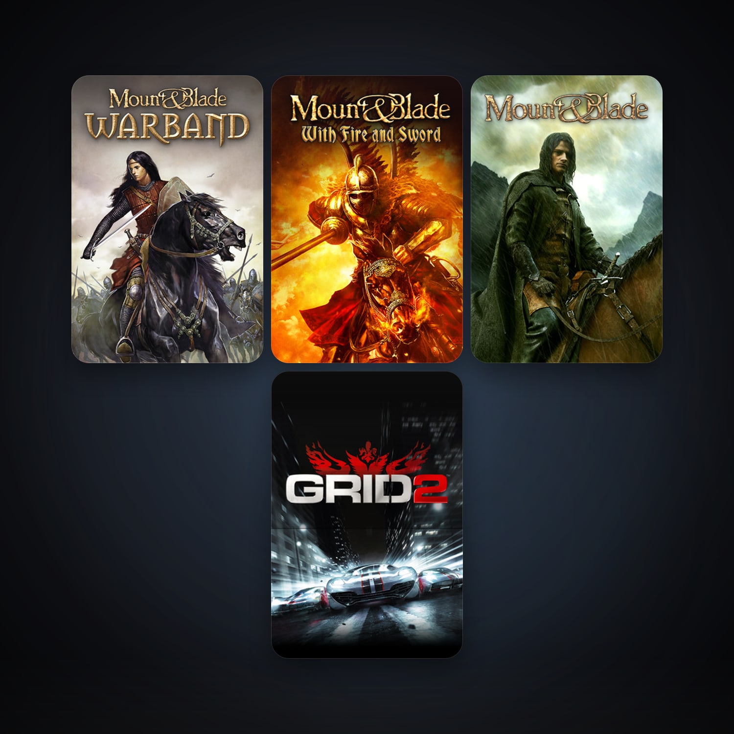 Mount & Blade + GRID 2, 7 games, clean — HabibiAccounts