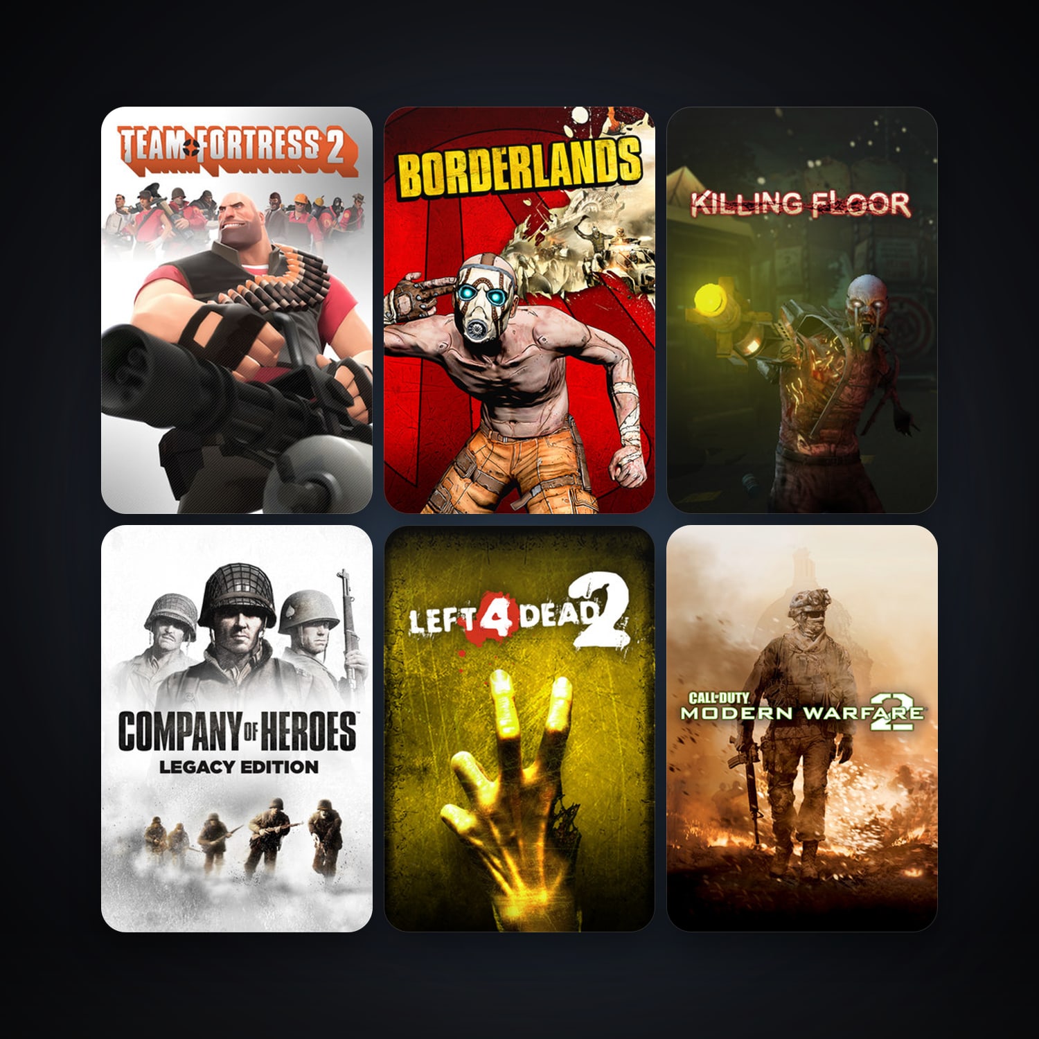 Team Fortress 2 + Left 4 Dead 2, 46 games, Steam 11, clean — HabibiAccounts