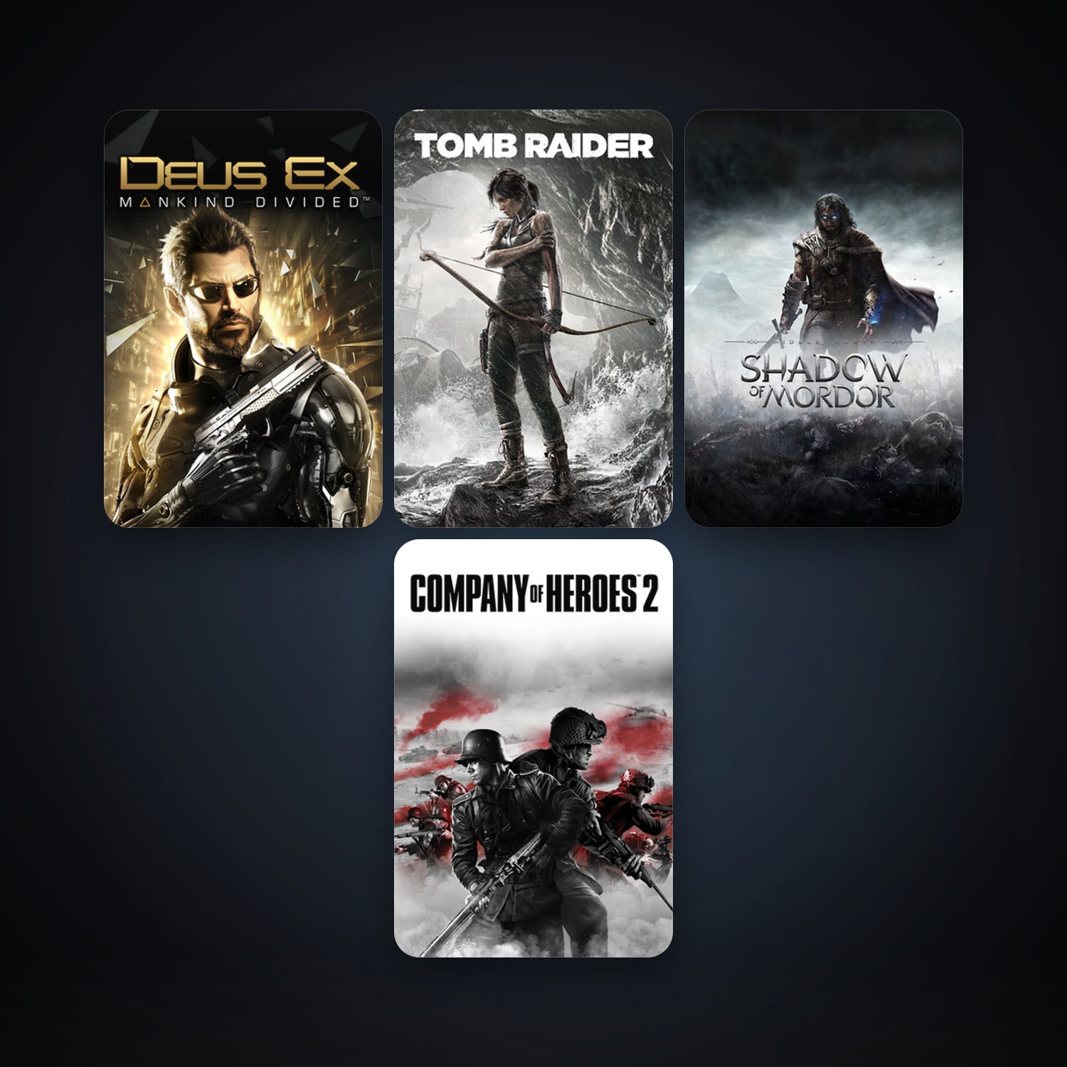 Tomb Raider + Company of Heroes 2, 5 games, clean — HabibiAccounts