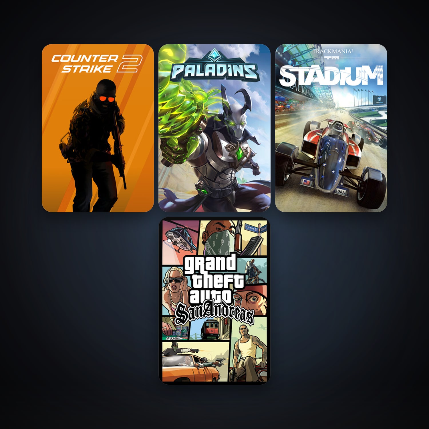 CS2 Prime + Grand Theft Auto: San Andreas, 12 games, clean — HabibiAccounts