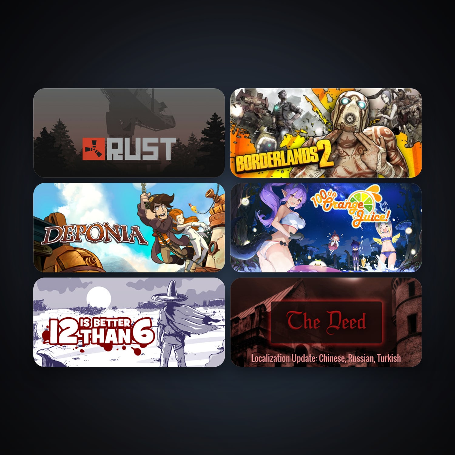 Borderlands 2 + Deponia, 95 games, clean — HabibiAccounts