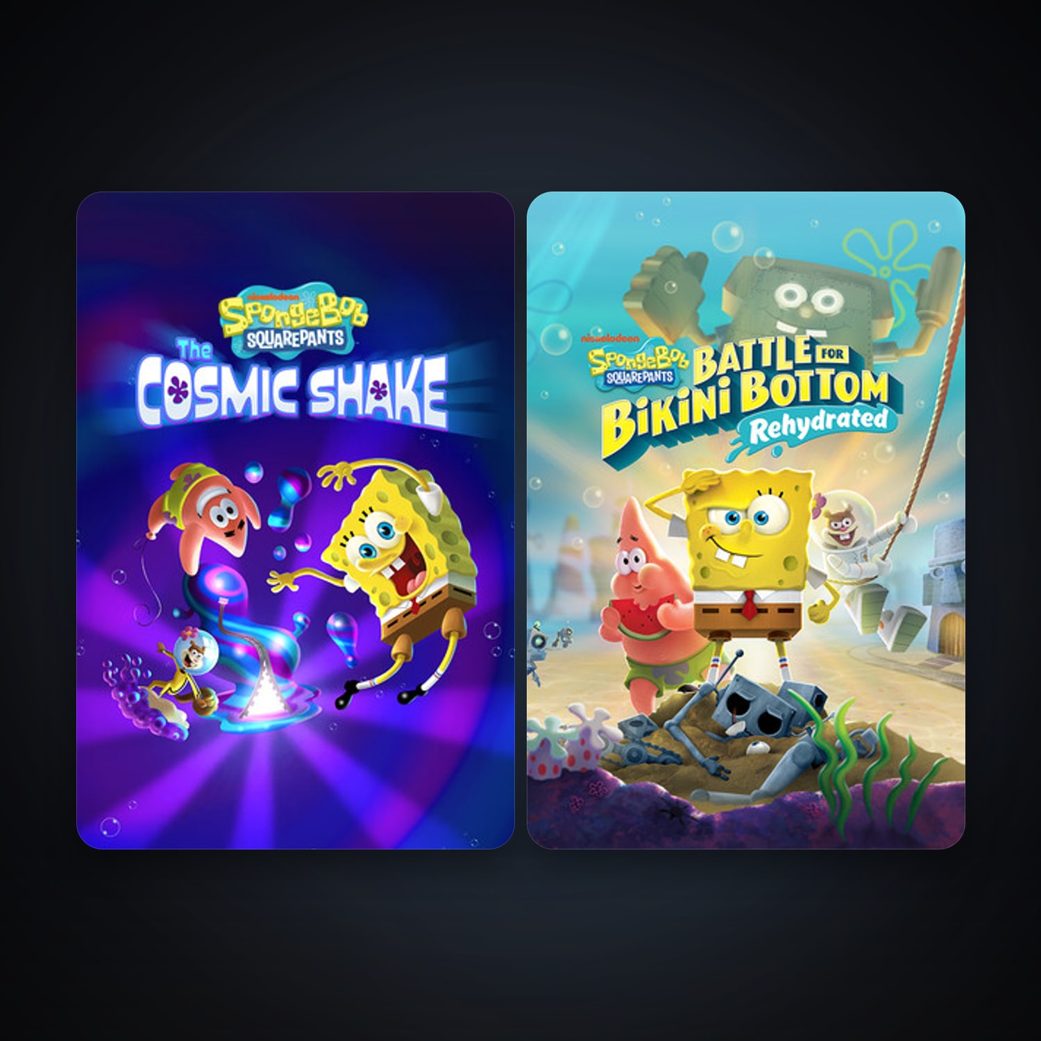 SpongeBob SquarePants: Battle for Bikini Bottom - Rehydrated + SpongeBob SquarePants: The Cosmic Shake, 2 games, clean — HabibiAccounts