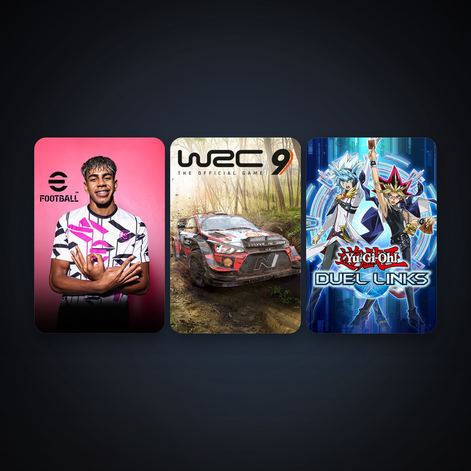 Yu-Gi-Oh! Duel Links + WRC 9 FIA World Rally Championship, 4 games, clean — HabibiAccounts