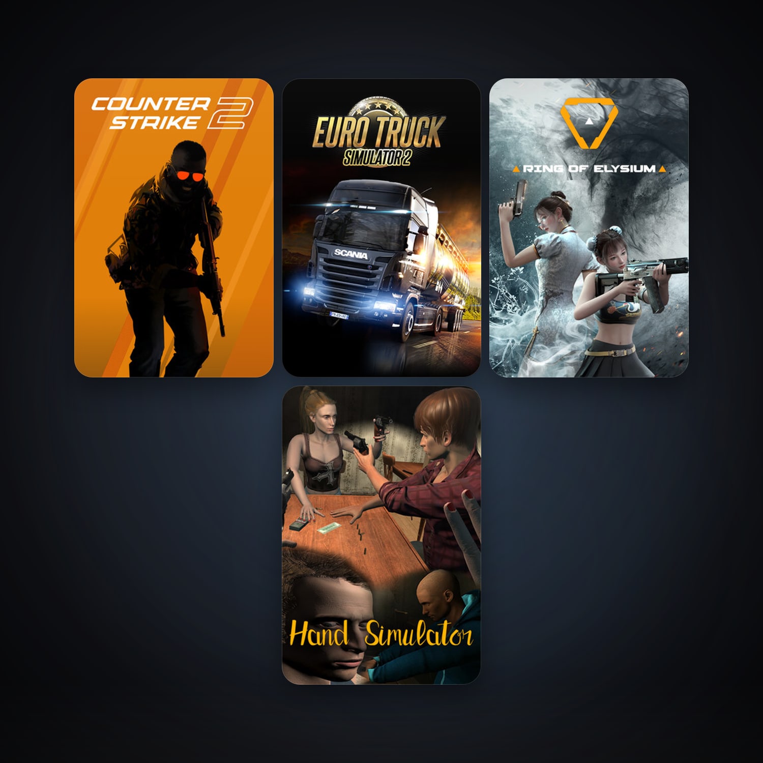 CS2 Prime + Euro Truck Simulator 2, 5 games, clean — HabibiAccounts