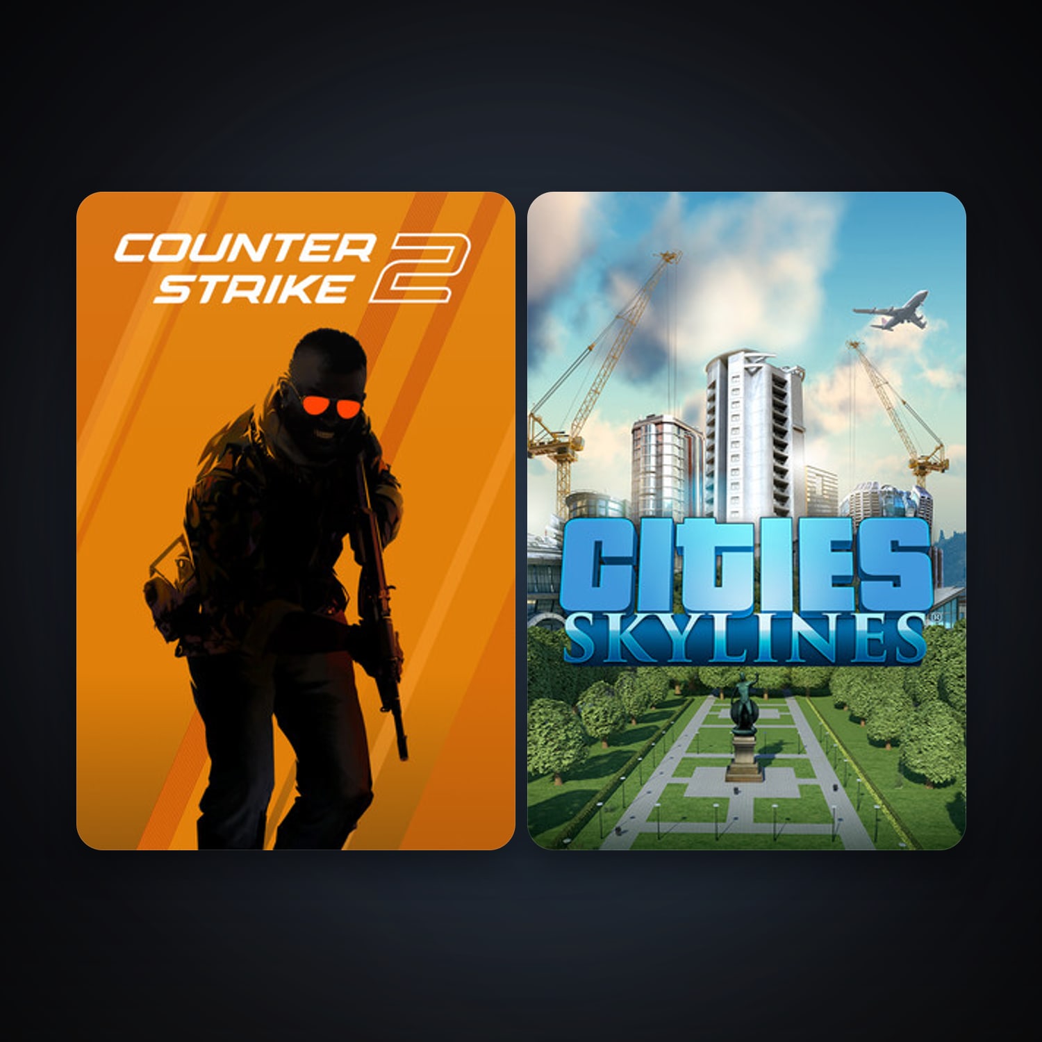 CS2 Prime + Cities: Skylines, 2 games, clean — HabibiAccounts