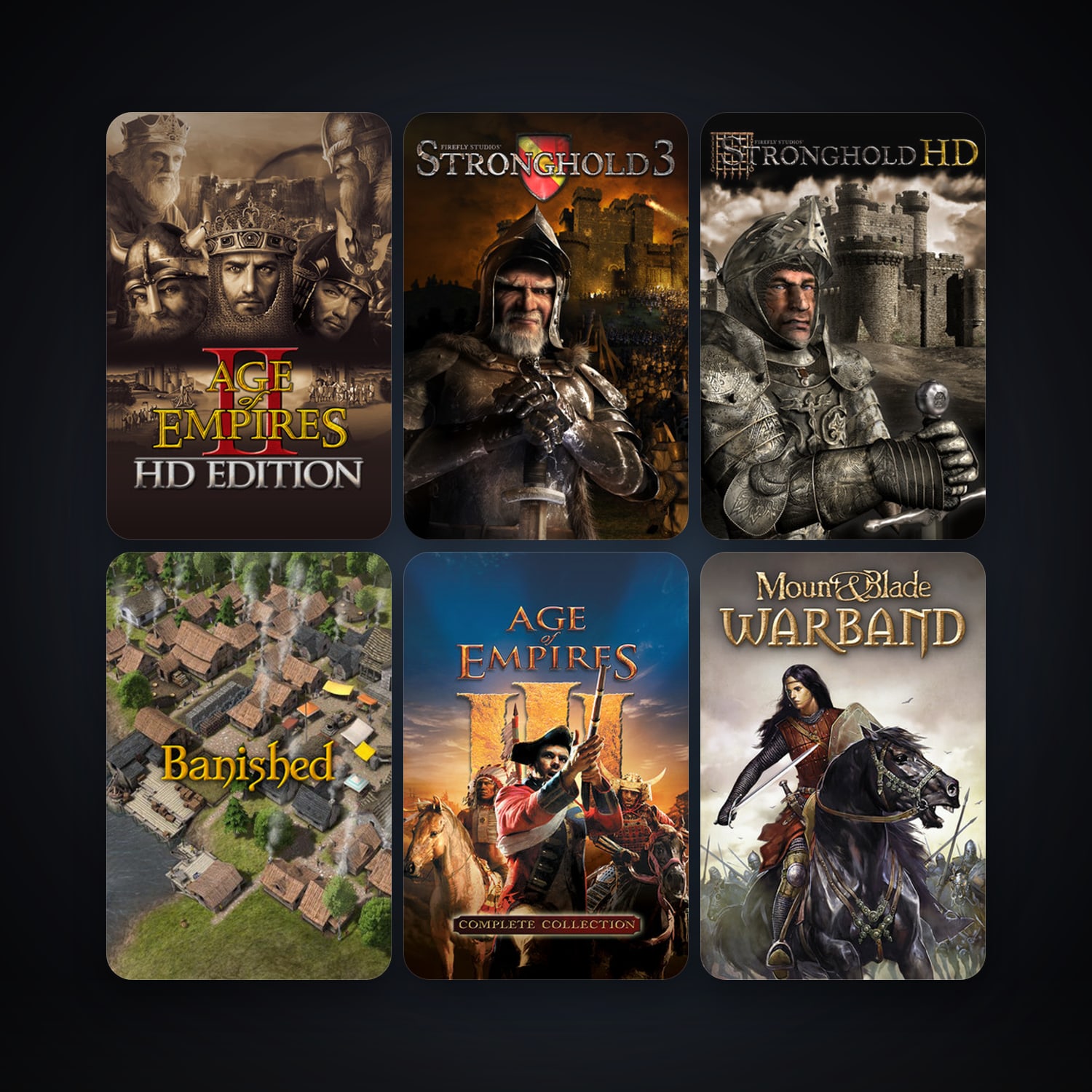 Stronghold HD + Stronghold 3 Gold, 14 games, clean — HabibiAccounts