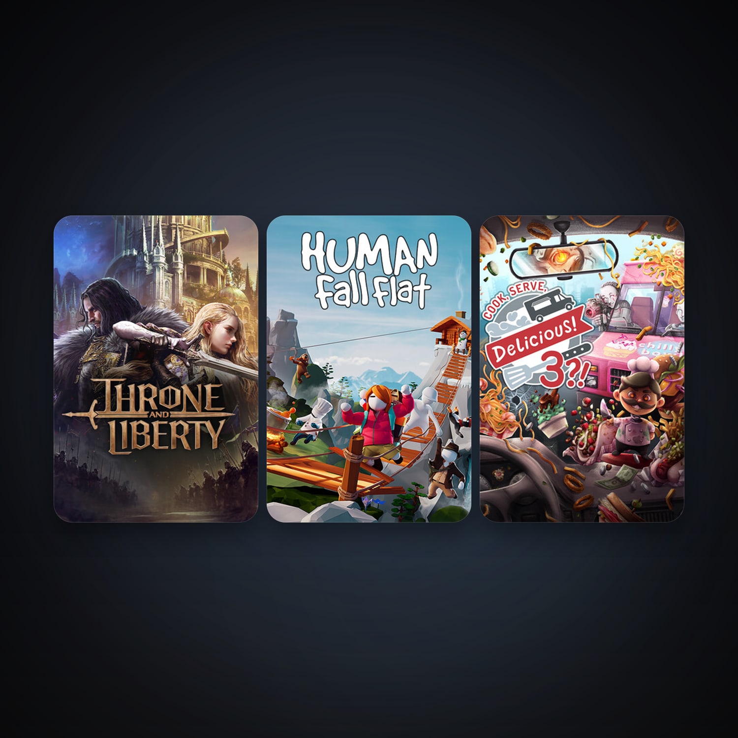 هالحساب ستيم فلين، Human: Fall Flat وCook, Serve, Delicious! 3?!، 5 لعبة، صامد واضح — HabibiAccounts