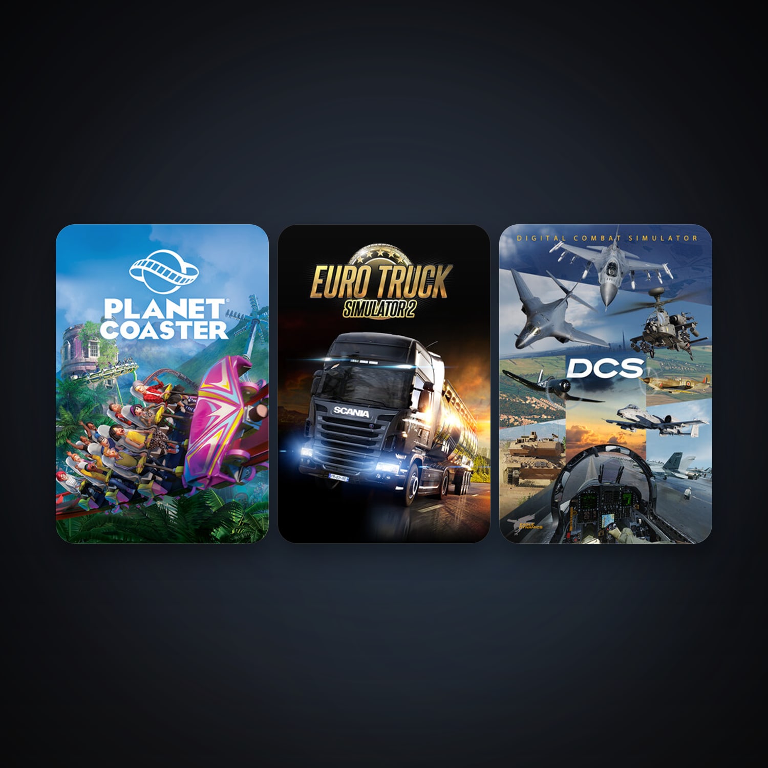 DCS World Steam Edition + Euro Truck Simulator 2, 6 games, clean — HabibiAccounts