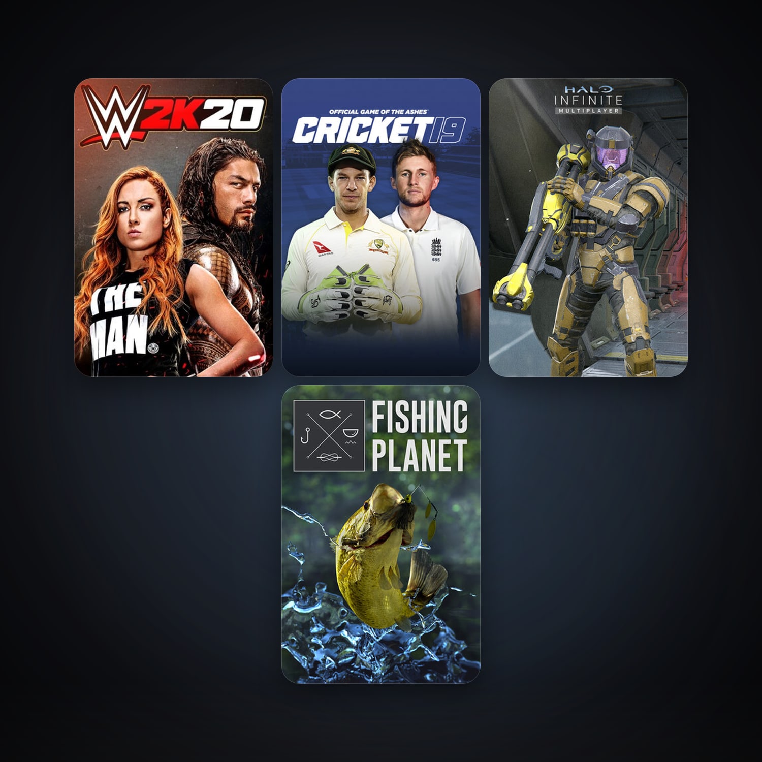 Fishing Planet + WWE 2K20, 12 games, clean — HabibiAccounts