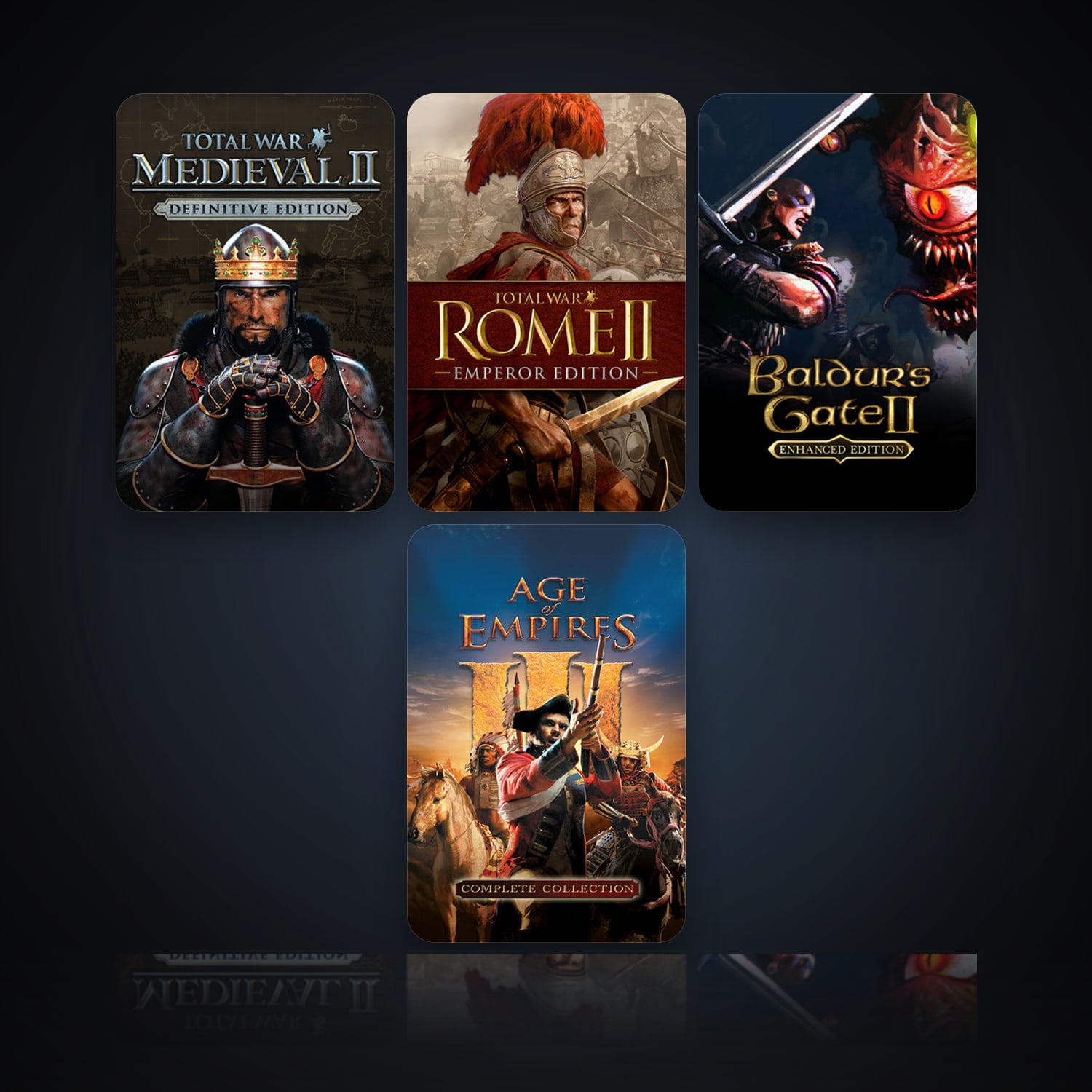 هالحساب ستيم فلين، Medieval II: Total War وAge of Empires III، 4 لعبة، صامد واضح — HabibiAccounts
