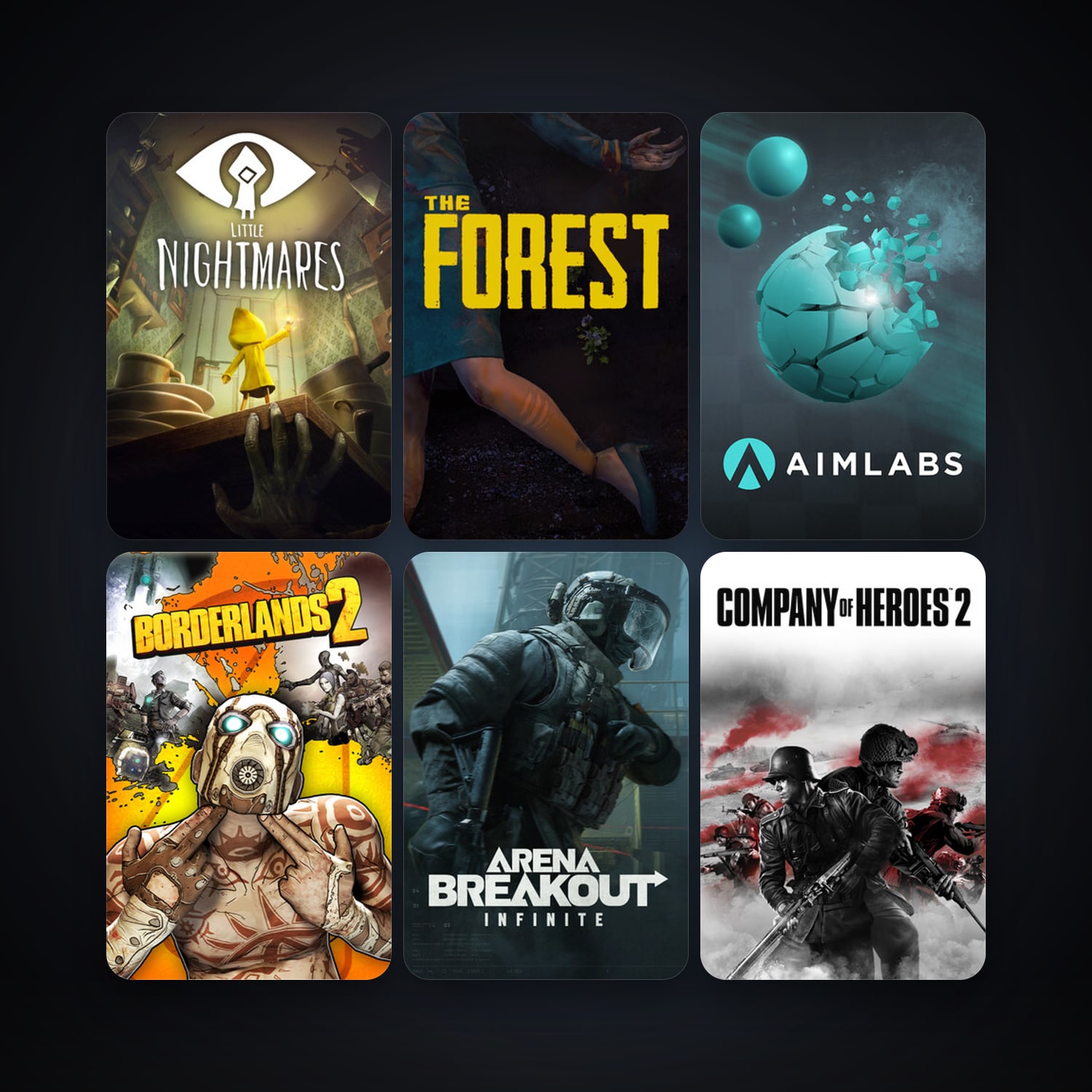Borderlands 2 + Company of Heroes 2, 7 games, clean — HabibiAccounts