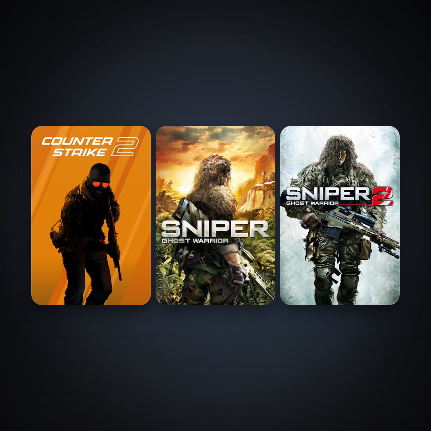 CS2 Prime + Sniper: Ghost Warrior, 3 games, clean — HabibiAccounts