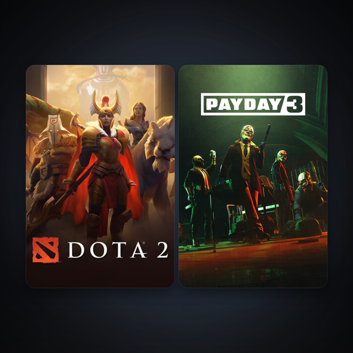 Dota 2 + PAYDAY 3, 2 games, clean — HabibiAccounts