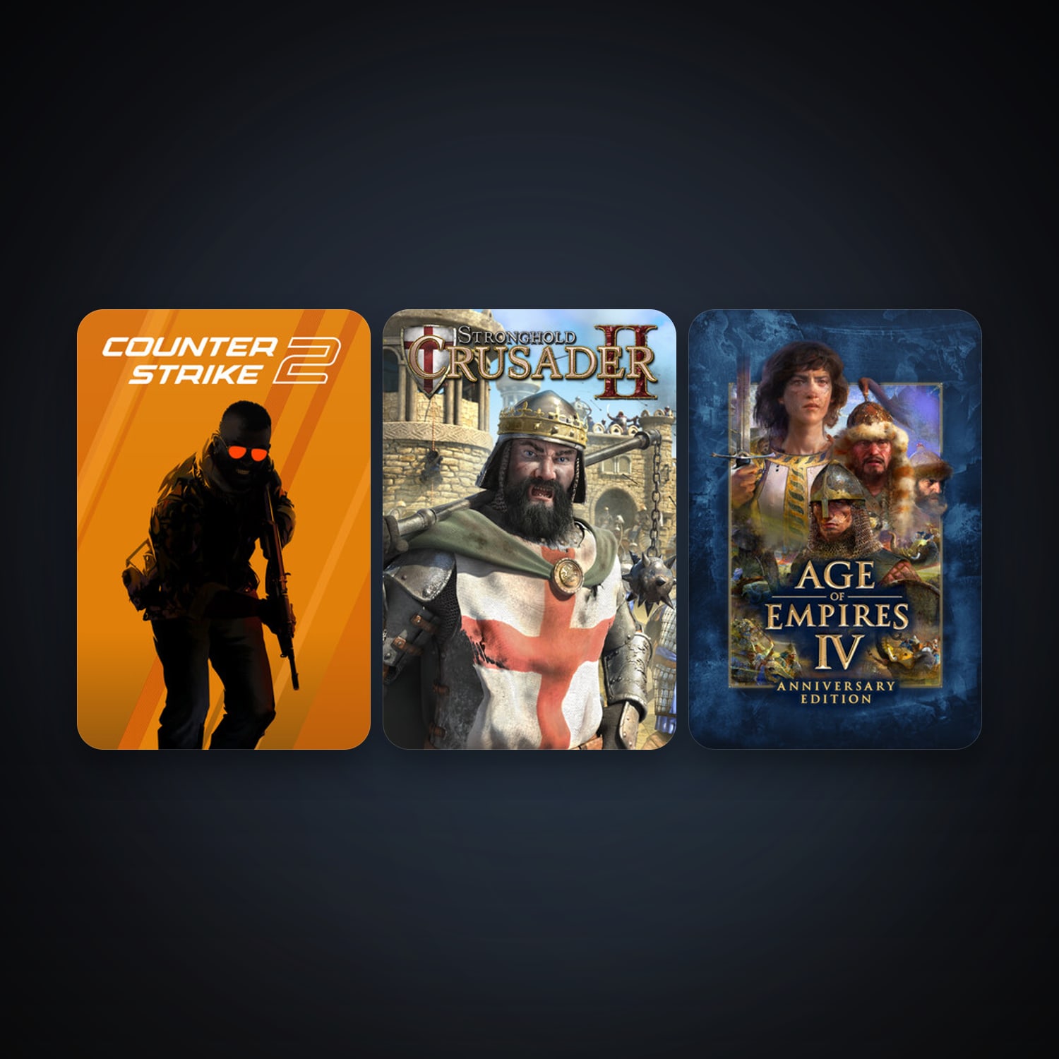 CS2 Prime + Stronghold Crusader 2, 3 games, clean — HabibiAccounts