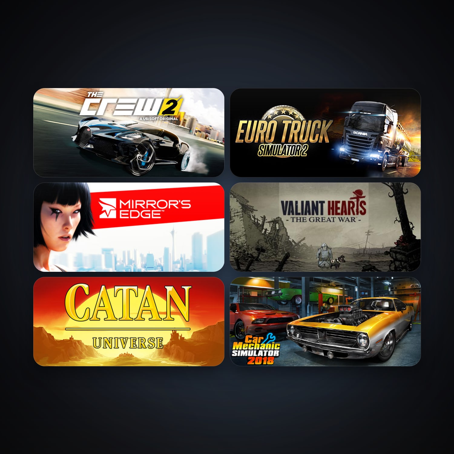 Mirror's Edge + Euro Truck Simulator 2, 8 games, clean — HabibiAccounts