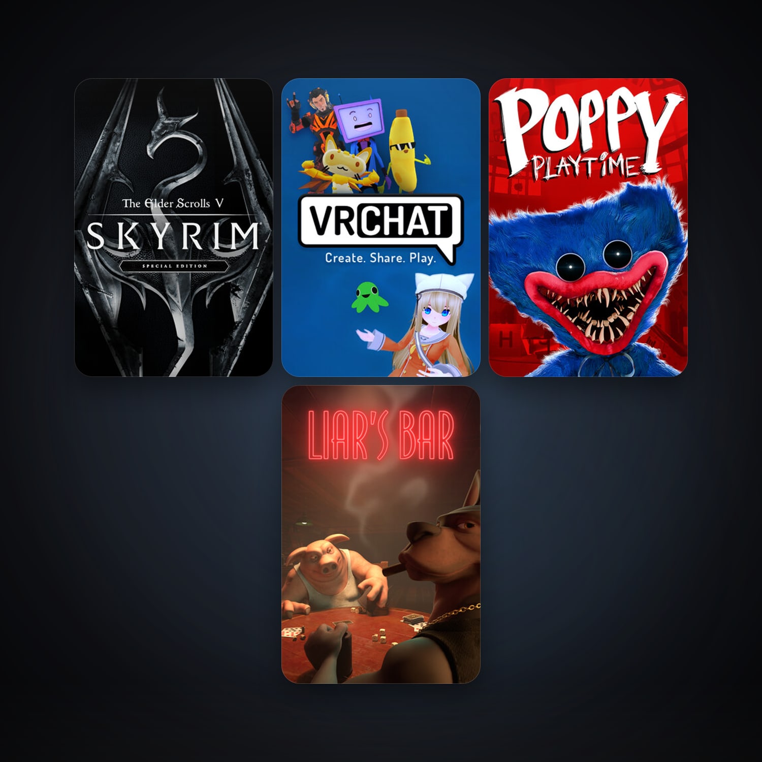 VRChat + The Elder Scrolls V: Skyrim Special Edition, 7 games, clean — HabibiAccounts