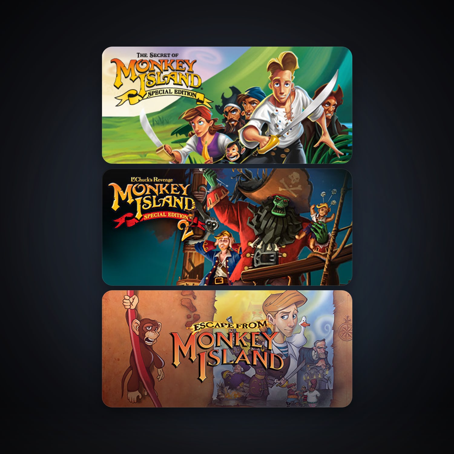 The Secret of Monkey Island: Special Edition + Monkey Island 2 Special Edition: LeChuck’s Revenge, 8 games, clean — HabibiAccounts