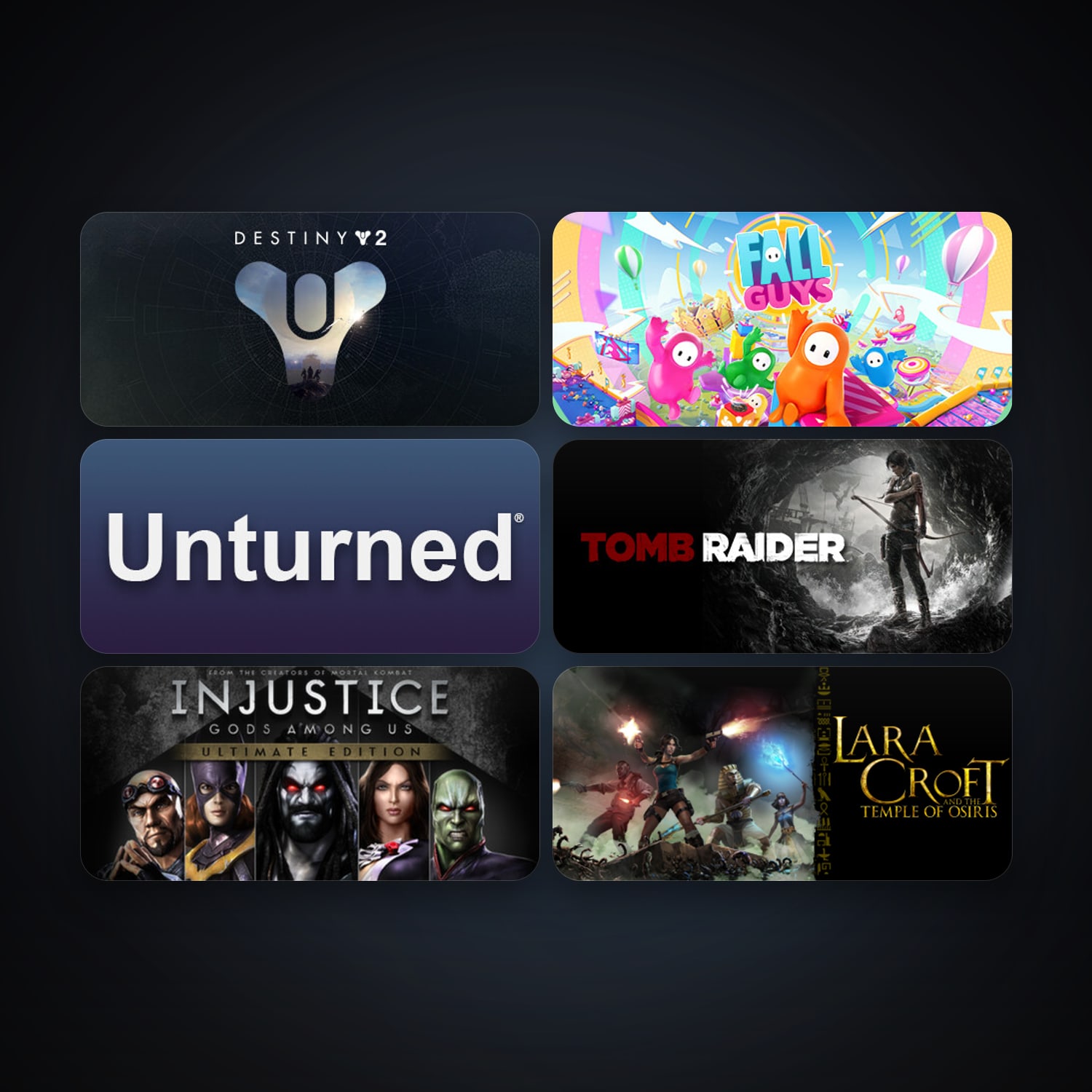 Tomb Raider + Injustice: Gods Among Us Ultimate Edition, 7 games, clean — HabibiAccounts