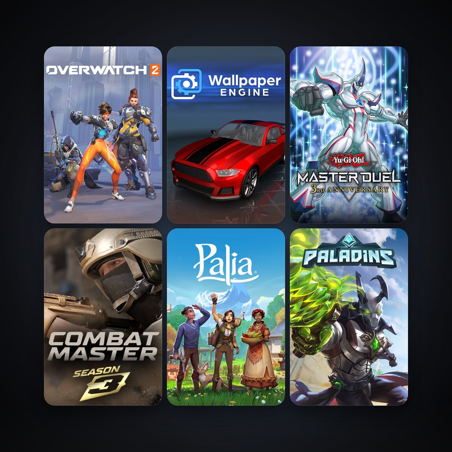Wallpaper Engine + Paladins, 14 games, clean — HabibiAccounts