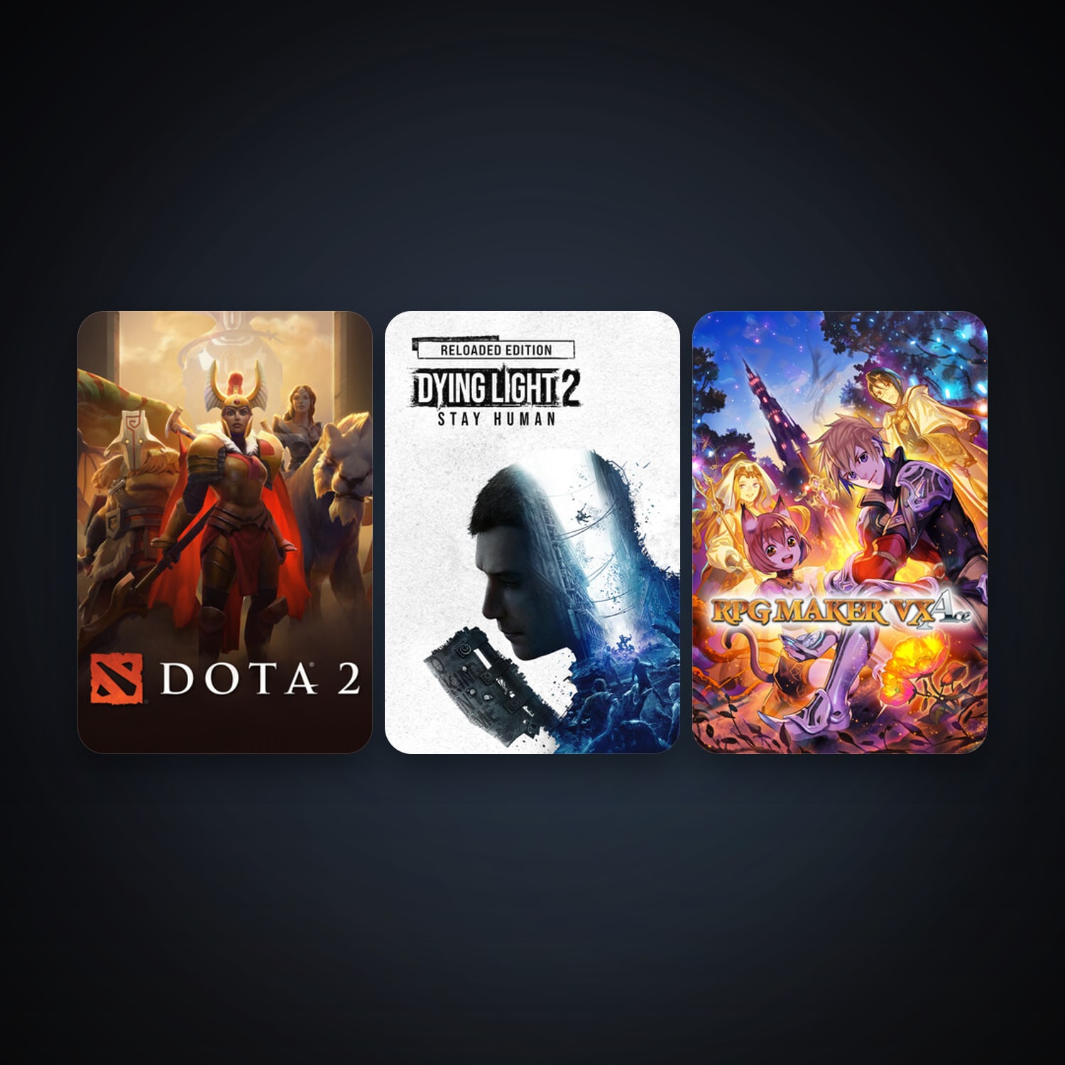 Dota 2 + RPG Maker VX Ace, 3 games, clean — HabibiAccounts