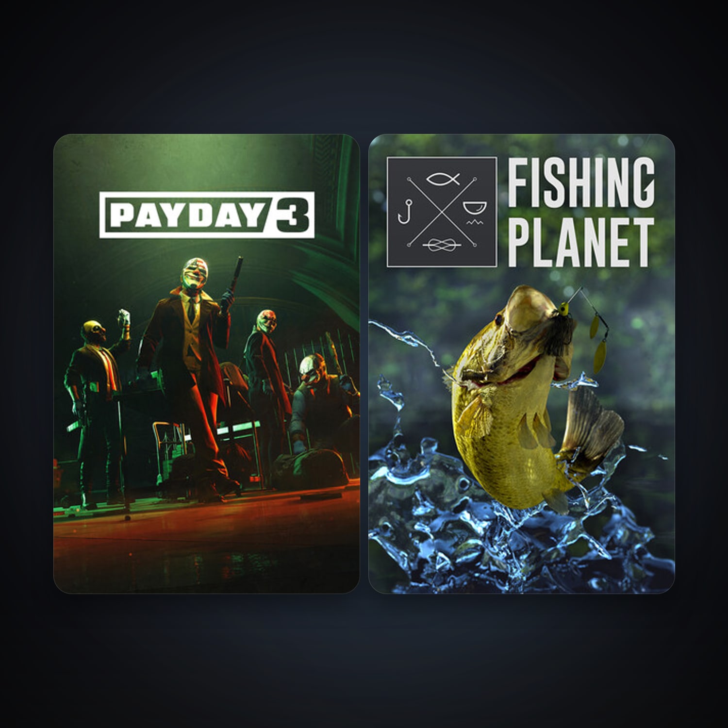 Fishing Planet + PAYDAY 3, 3 games, clean — HabibiAccounts