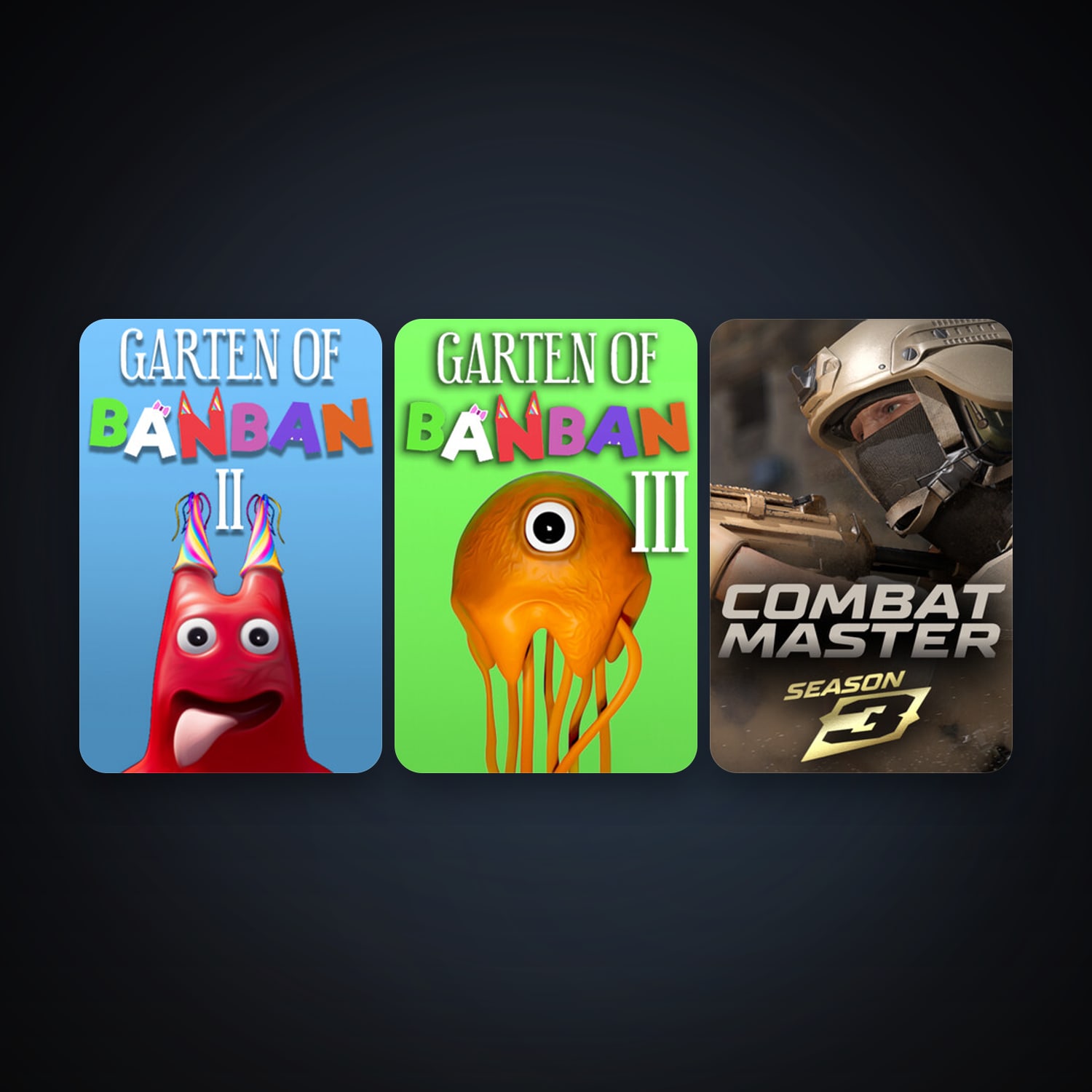 Garten of Banban 2 + Combat Master: Season 1, 9 games, clean — HabibiAccounts
