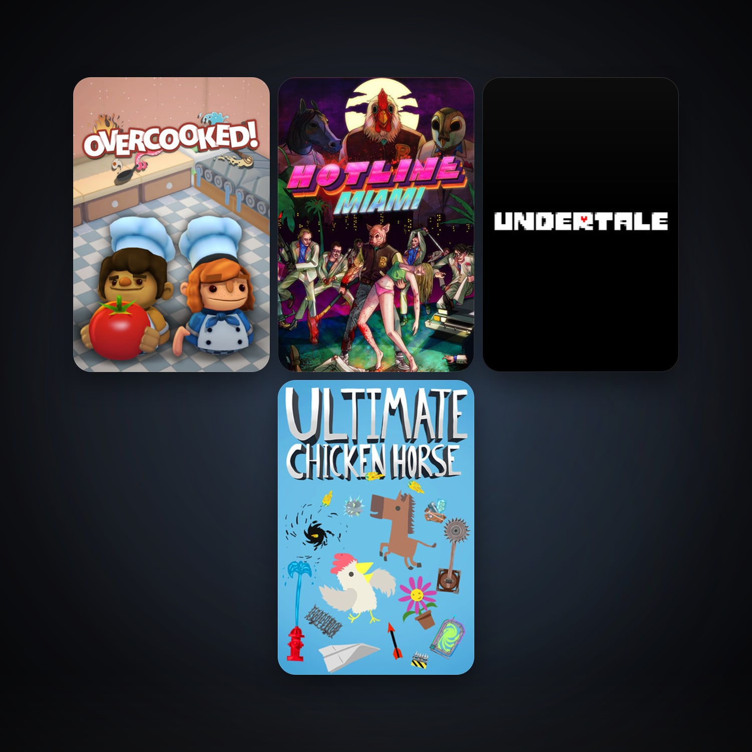 Hotline Miami + Ultimate Chicken Horse, 10 games, clean — HabibiAccounts