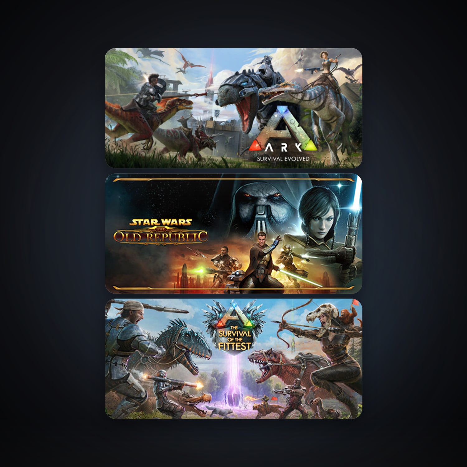 ARK: Survival Evolved + ARK: The Survival Of The Fittest, 3 games, clean — HabibiAccounts