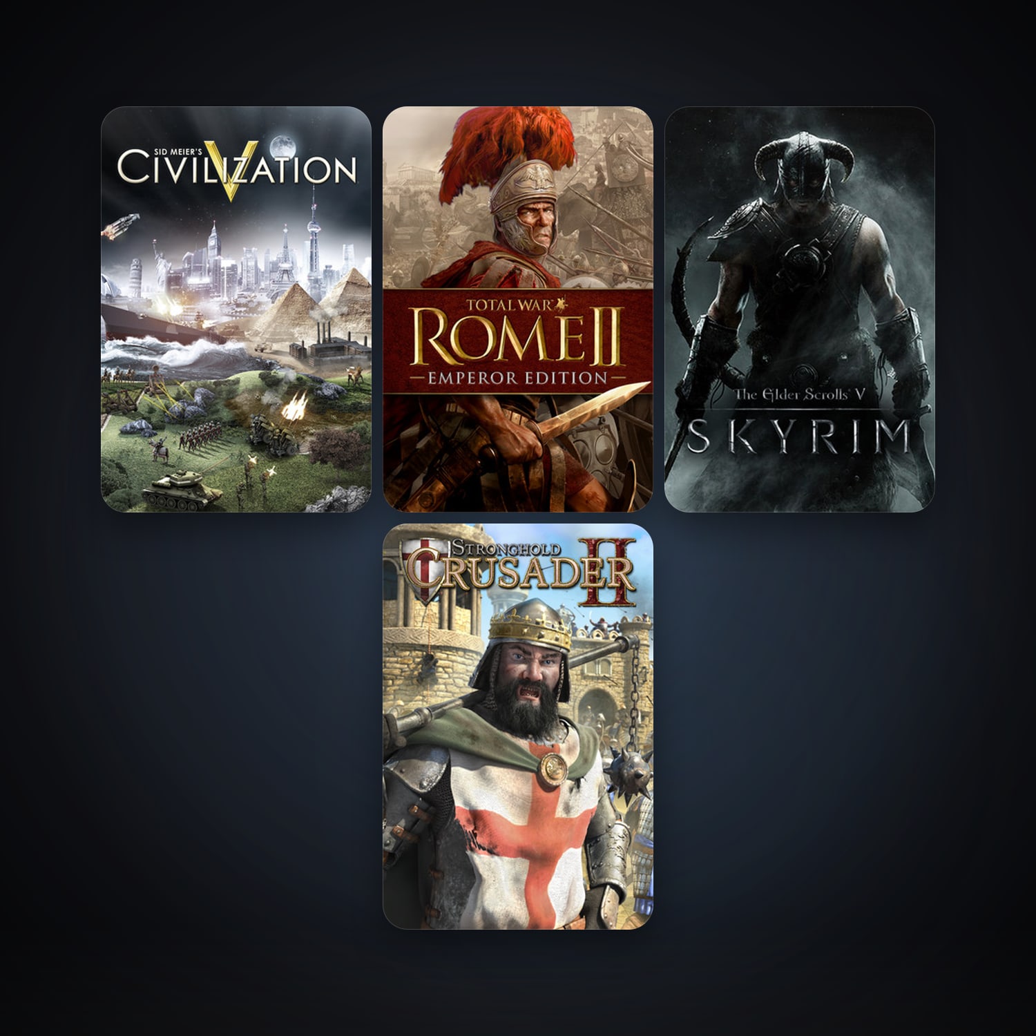 Steam account: Sid Meier's Civilization V + The Elder Scrolls V: Skyrim, 5 games, clean — HabibiAccounts