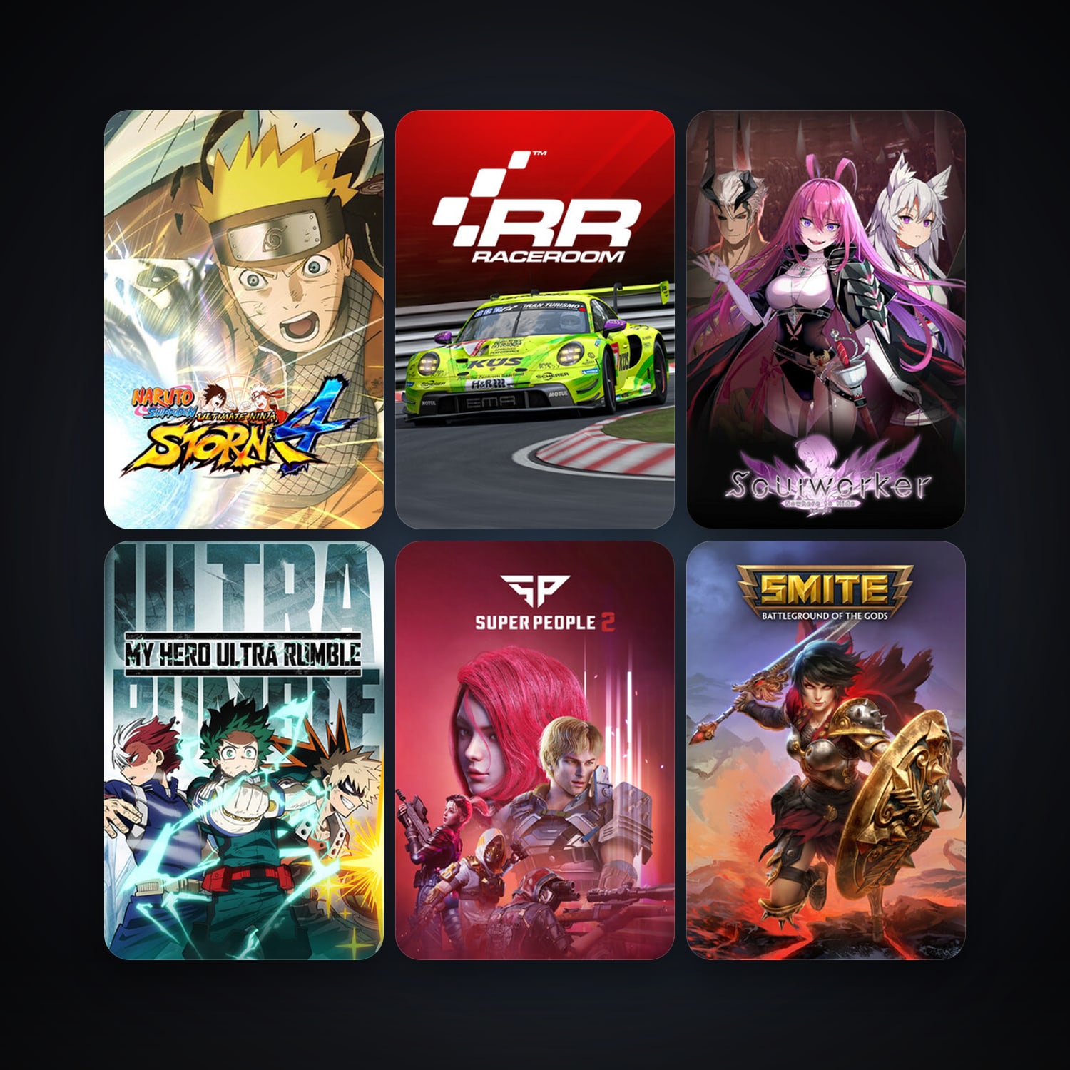 RaceRoom Racing Experience + NARUTO SHIPPUDEN: Ultimate Ninja STORM 4, 10 games, clean — HabibiAccounts