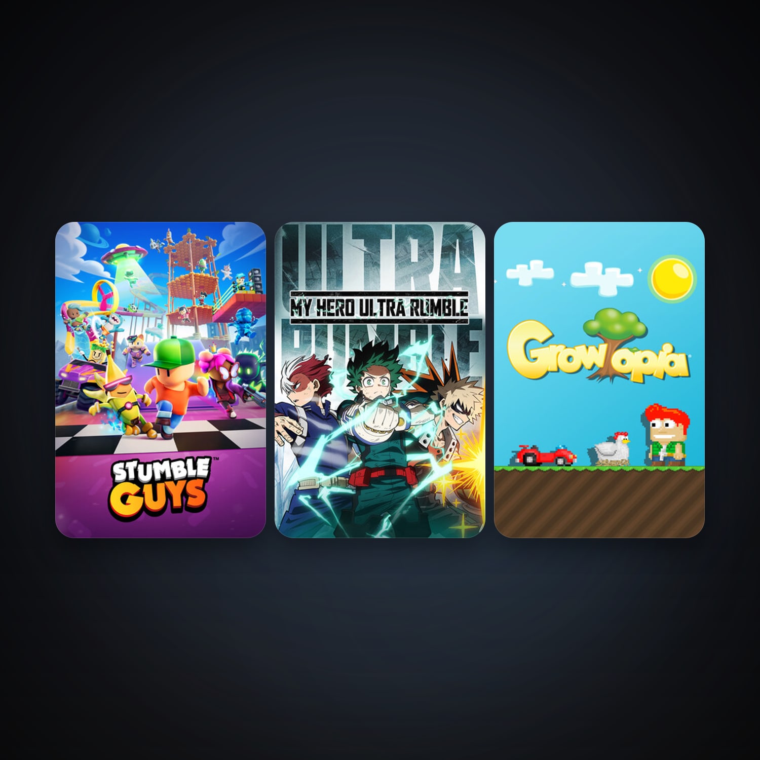 Growtopia + MY HERO ULTRA RUMBLE, 6 games, clean — HabibiAccounts