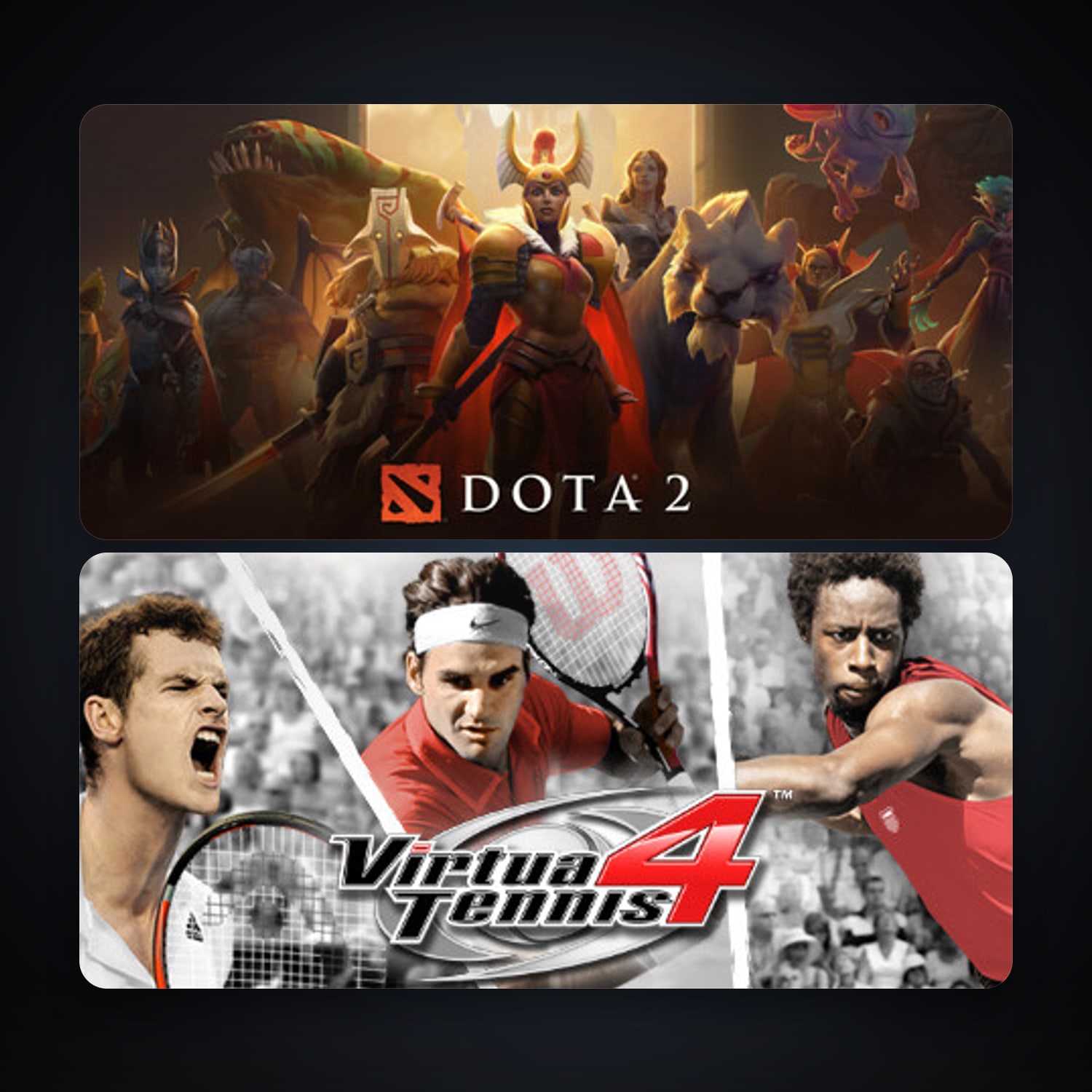 Dota 2 + Virtua Tennis 4, 2 games, clean — HabibiAccounts