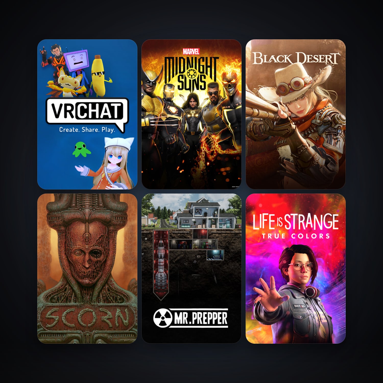 Marvel's Midnight Suns + VRChat, 54 games, Steam 10, clean — HabibiAccounts
