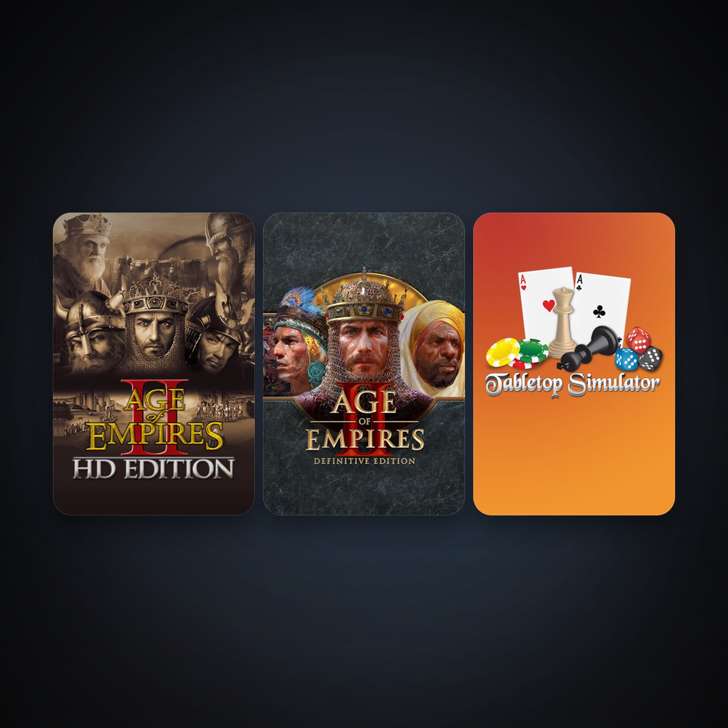 Age of Empires II + Tabletop Simulator, 4 games, clean — HabibiAccounts