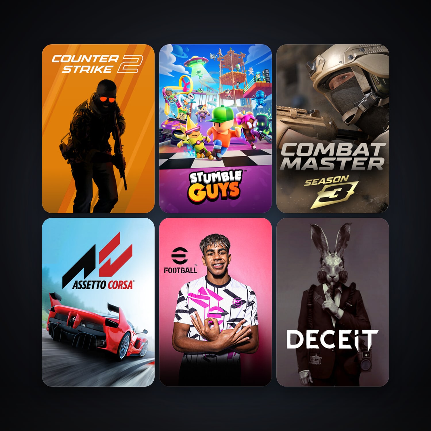 CS2 Prime + Assetto Corsa, 11 games, clean — HabibiAccounts