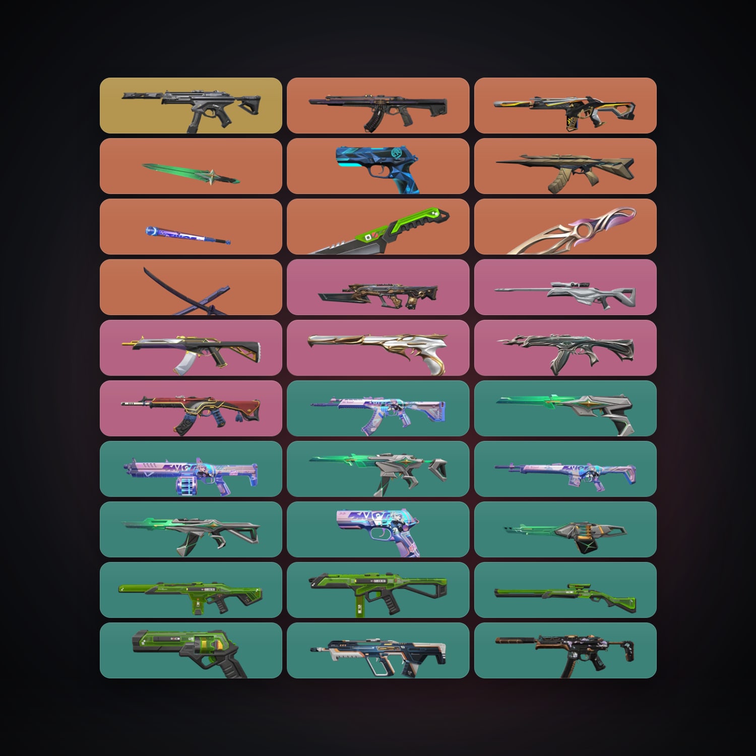 LA Gold 2 locker — 5 knives, 53 skins, lvl 78 — HabibiAccounts