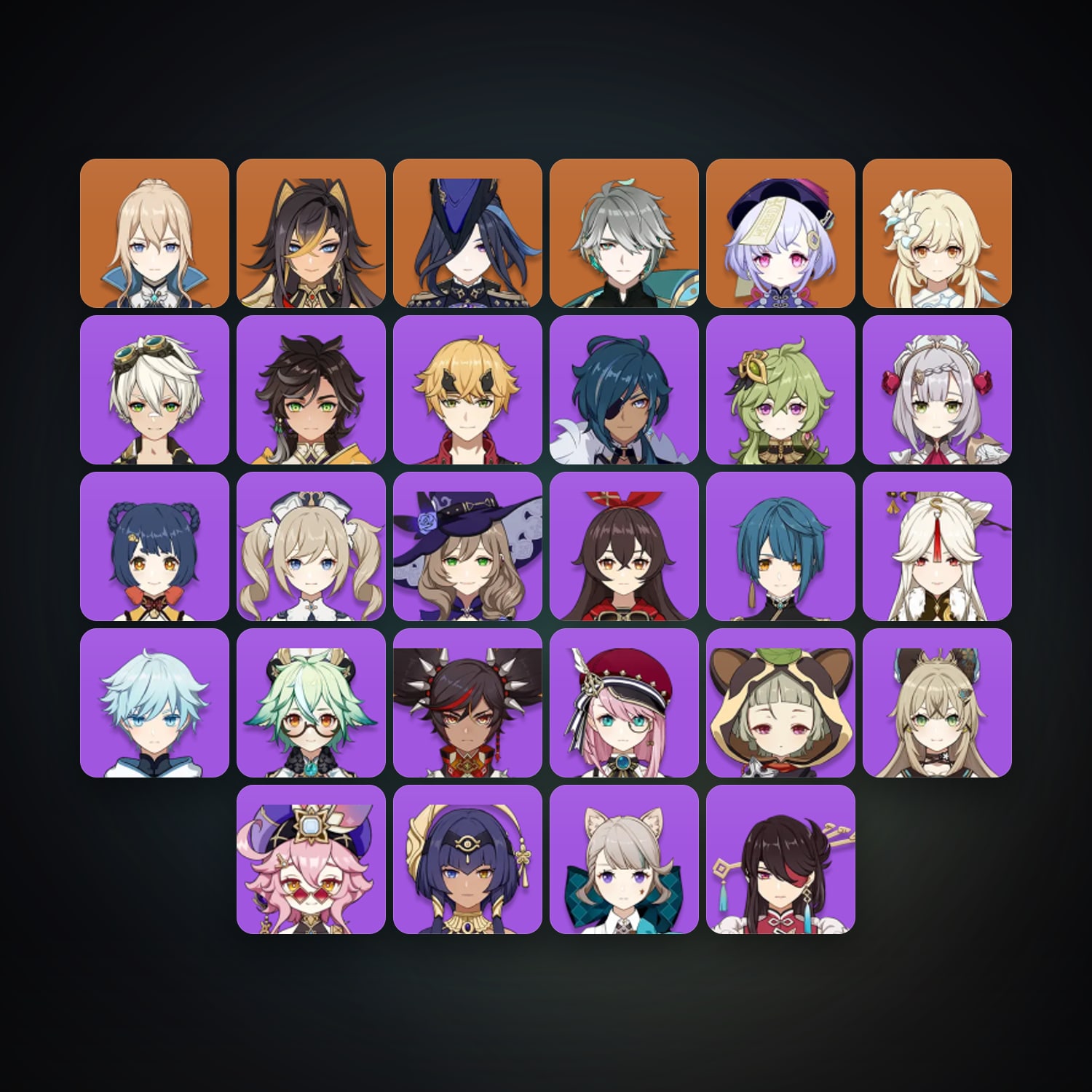 Genshin Impact | AR 52 | 28 Chars | 5× 5★ — Genshin / miHoYo Account — HabibiAccounts