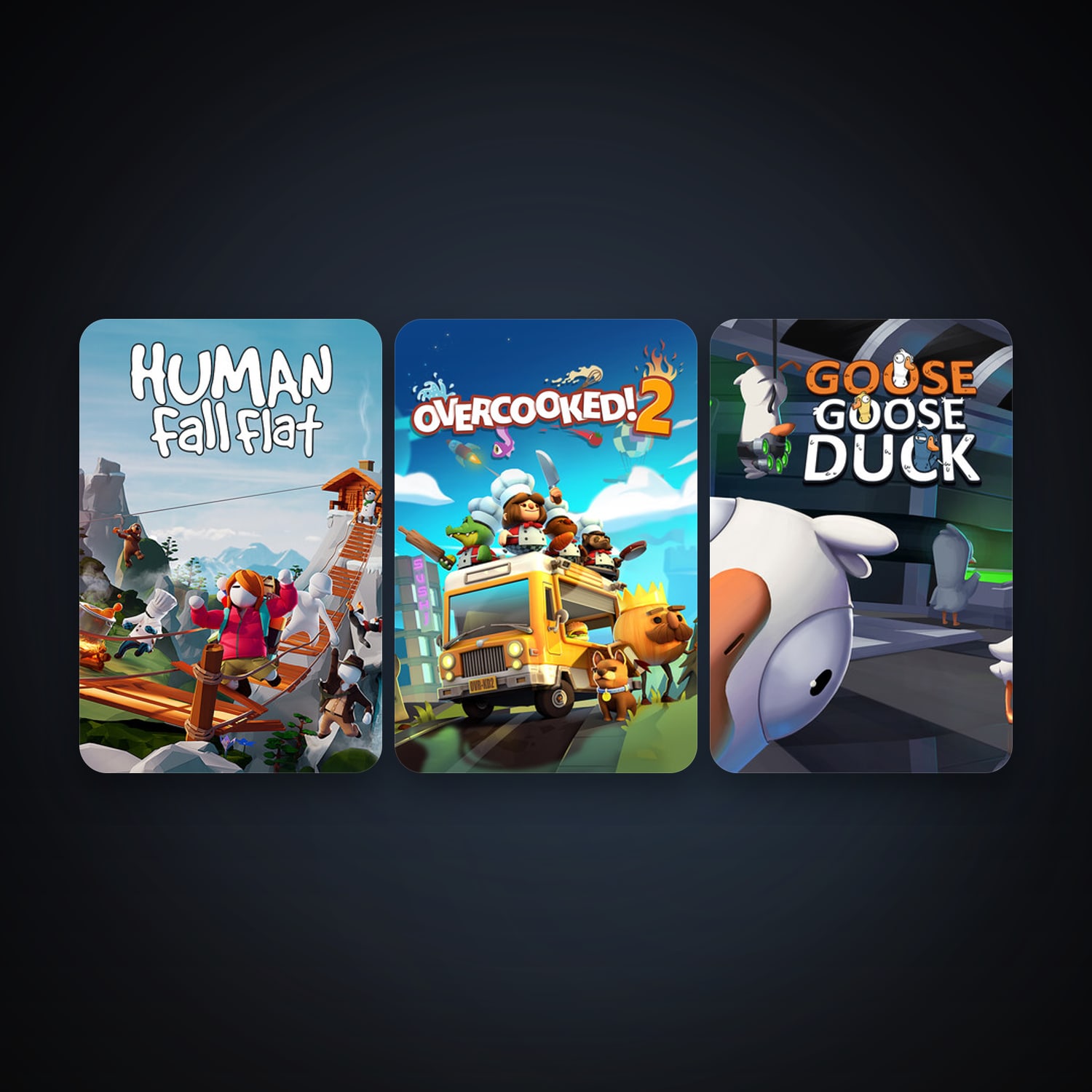 Human: Fall Flat + Overcooked! 2, 3 games, clean — HabibiAccounts