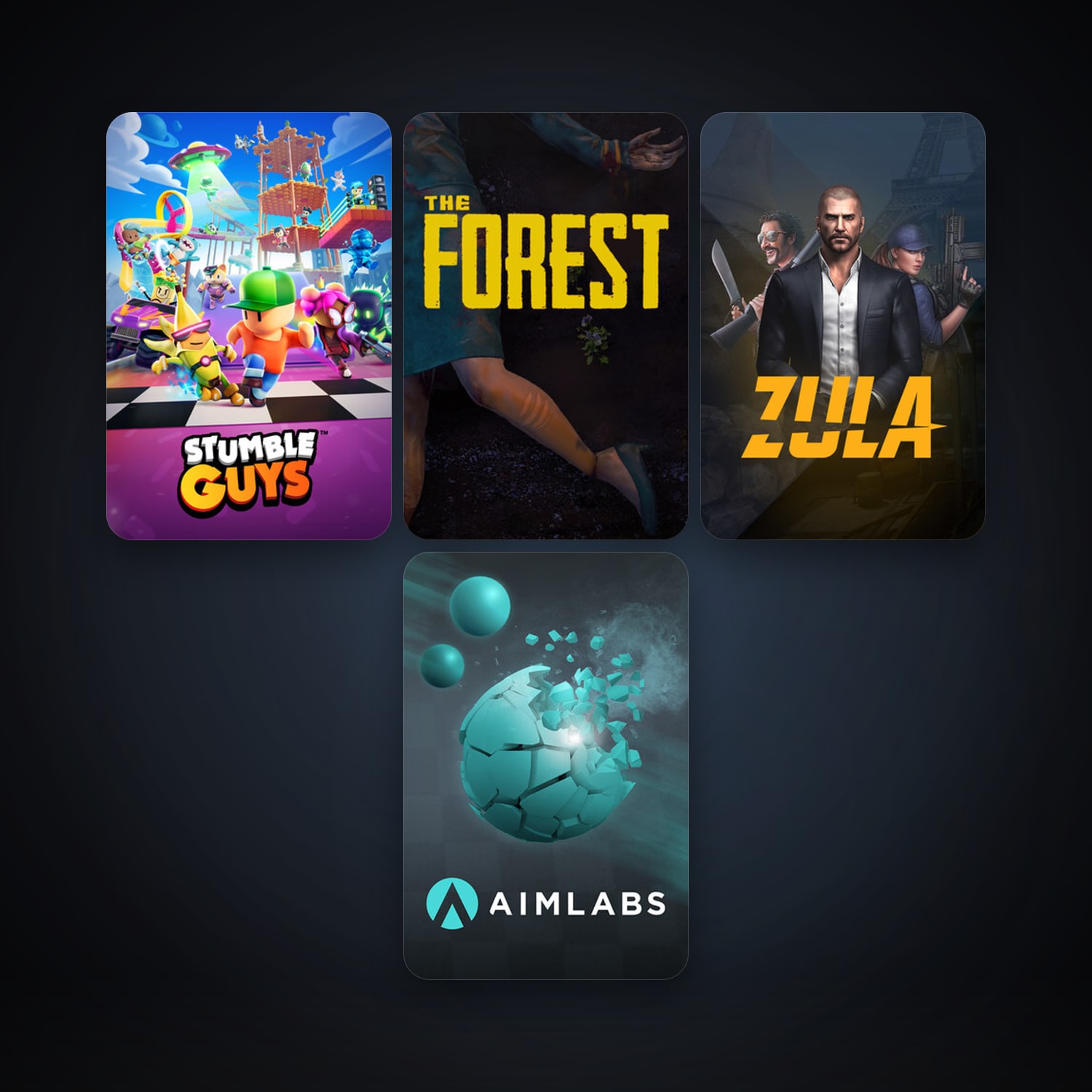 The Forest + Aimlabs, 4 games, clean — HabibiAccounts
