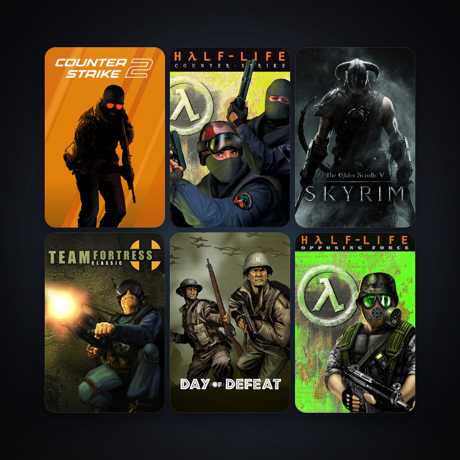 Counter-Strike + Team Fortress Classic, 13 games, Steam 15, clean — HabibiAccounts