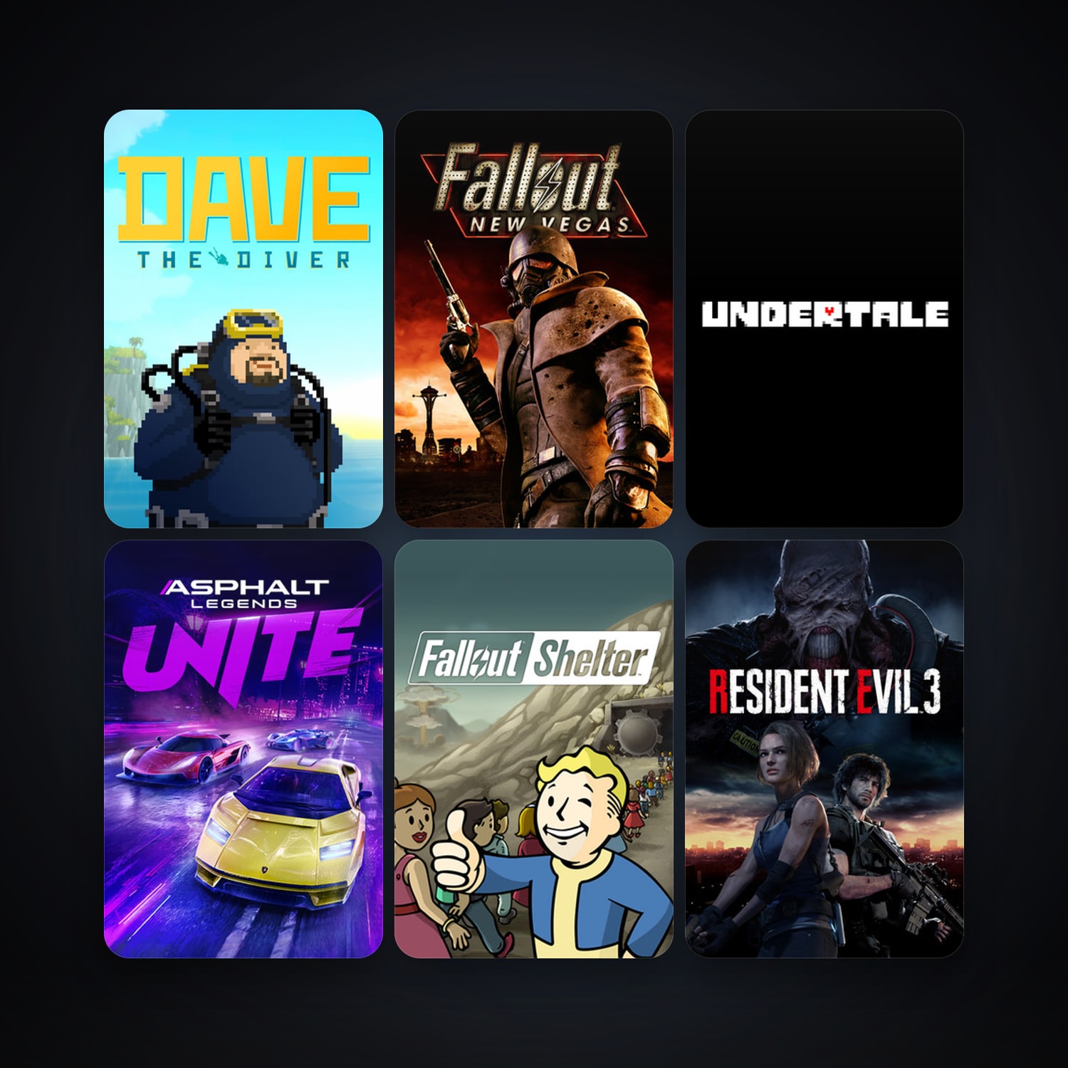 Fallout: New Vegas + Undertale, 13 games, clean — HabibiAccounts