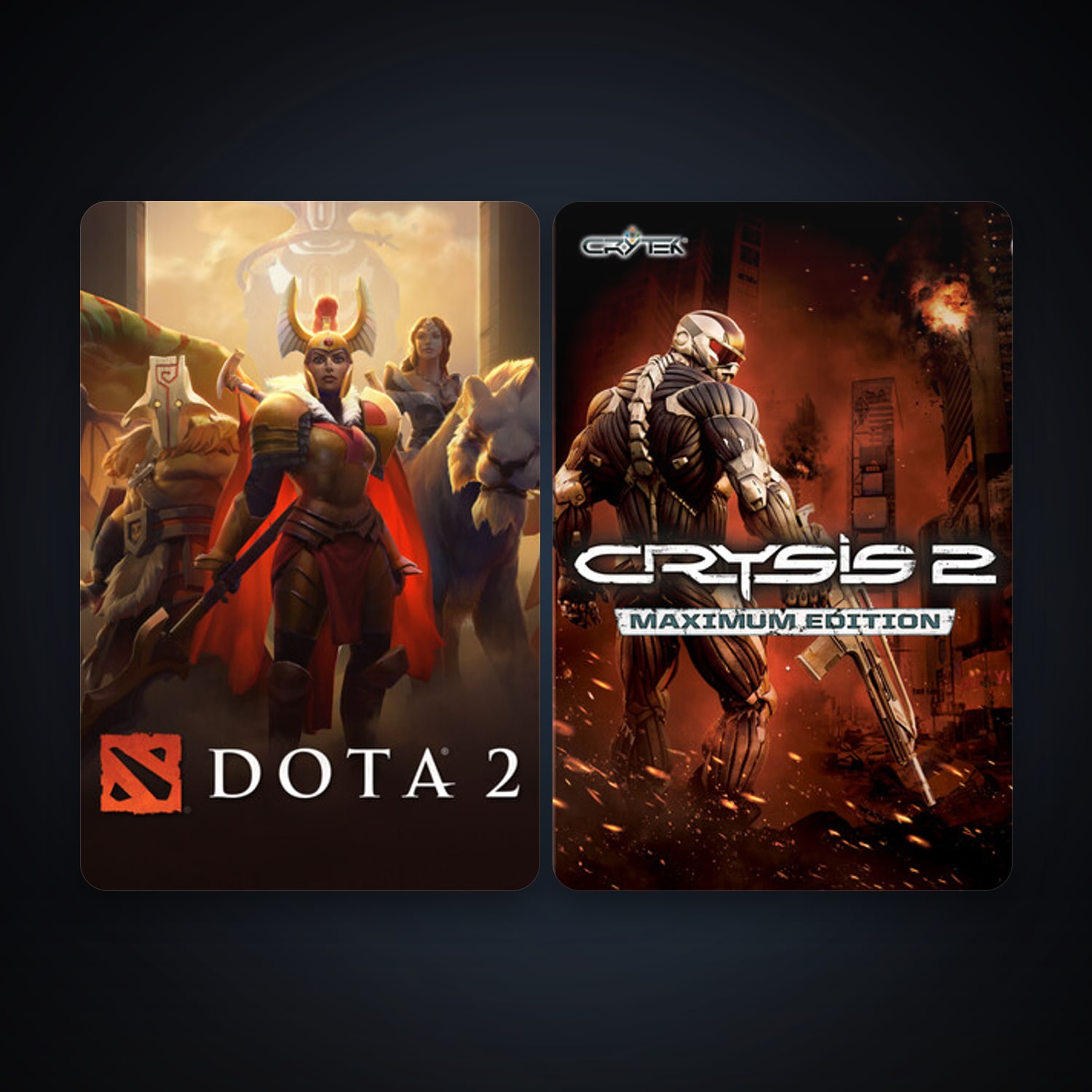 Dota 2 + Crysis 2 - Maximum Edition, 4 games, clean — HabibiAccounts