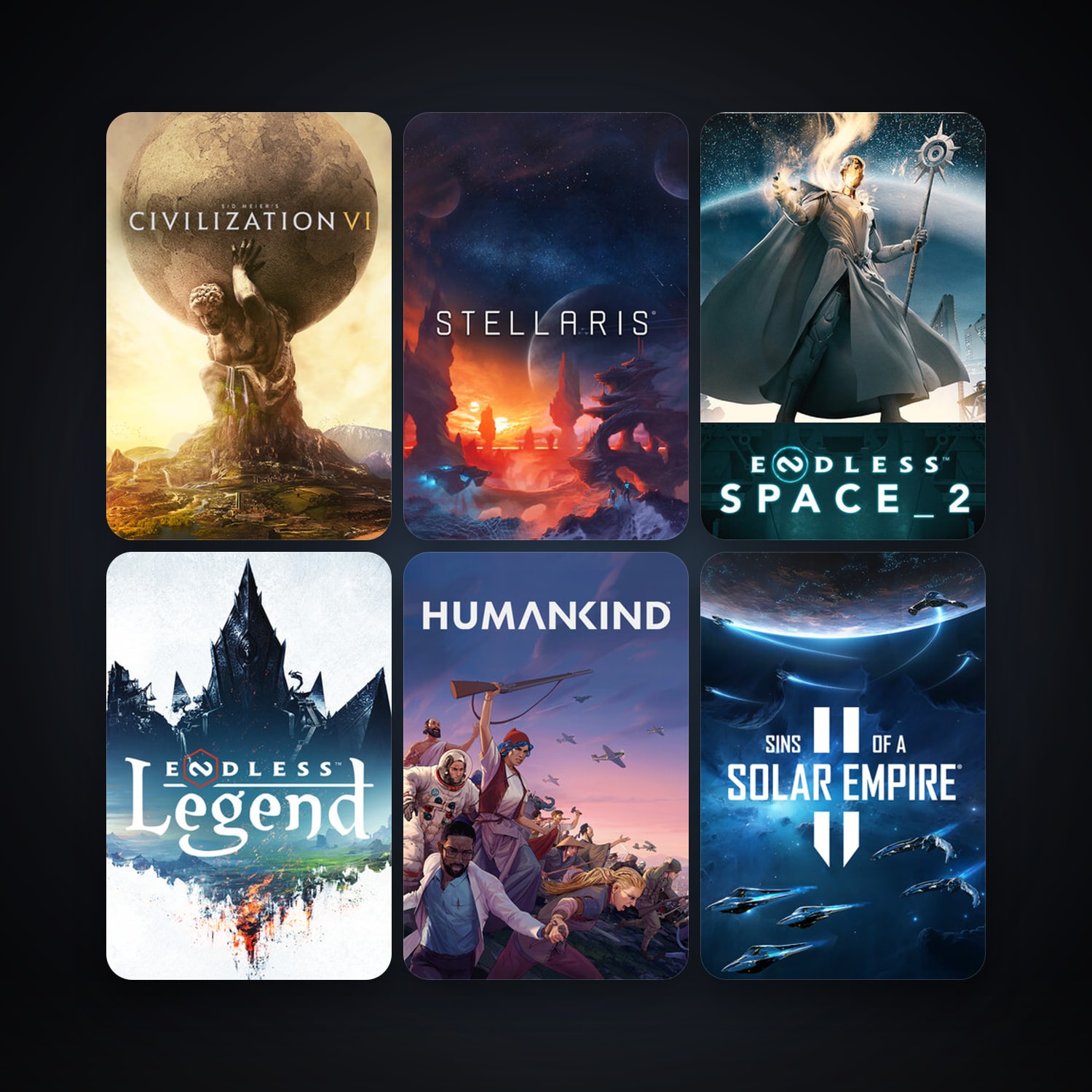 Stellaris + Sid Meier's Civilization VI, 8 games, clean — HabibiAccounts
