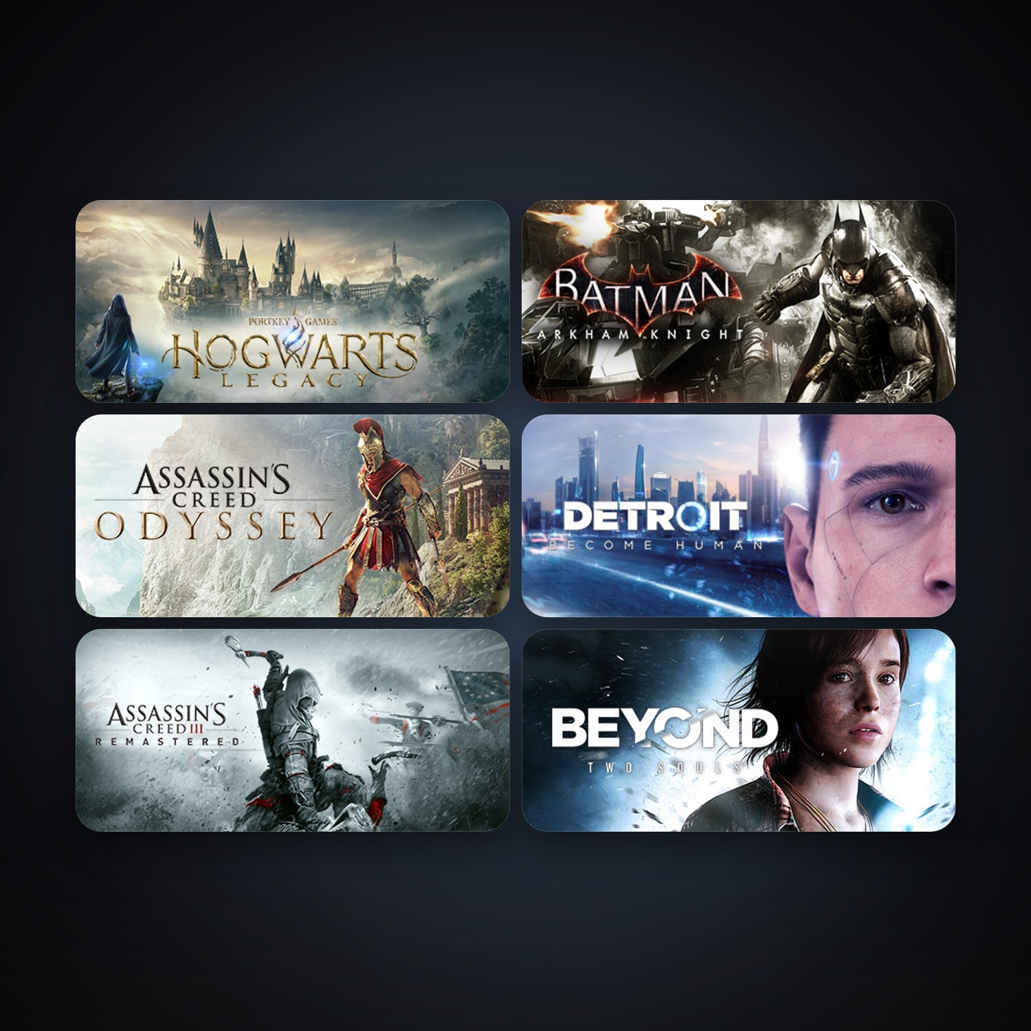 Batman: Arkham Knight + Assassin's Creed Odyssey, 6 games, clean — HabibiAccounts
