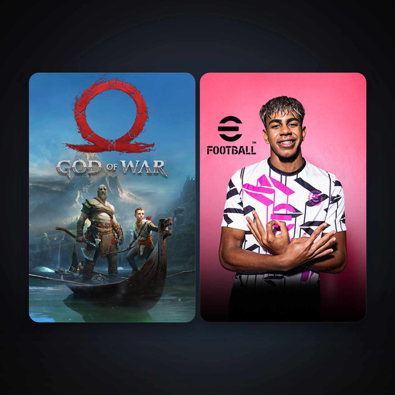 God of War + eFootball 2024, 6 games, clean — HabibiAccounts