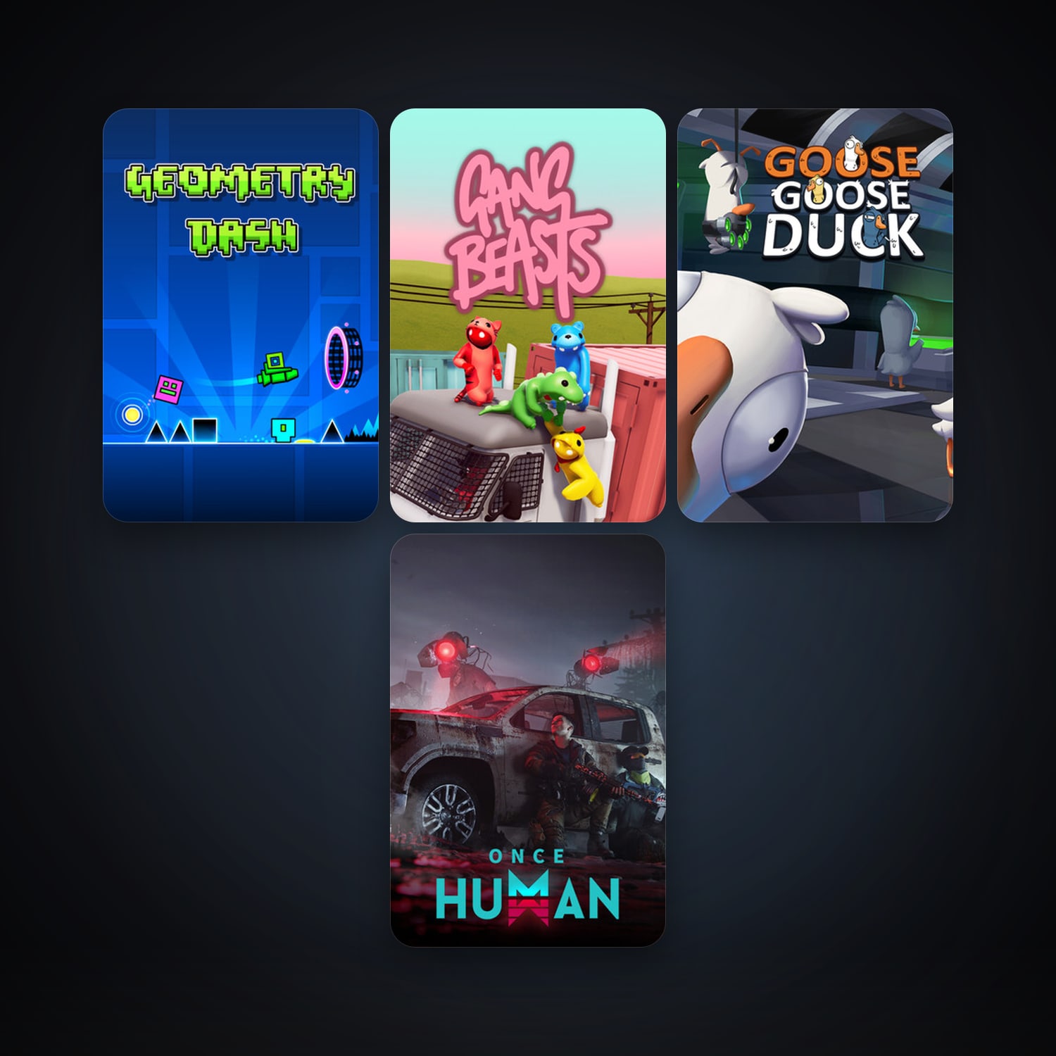 Gang Beasts + Geometry Dash, 10 games, clean — HabibiAccounts