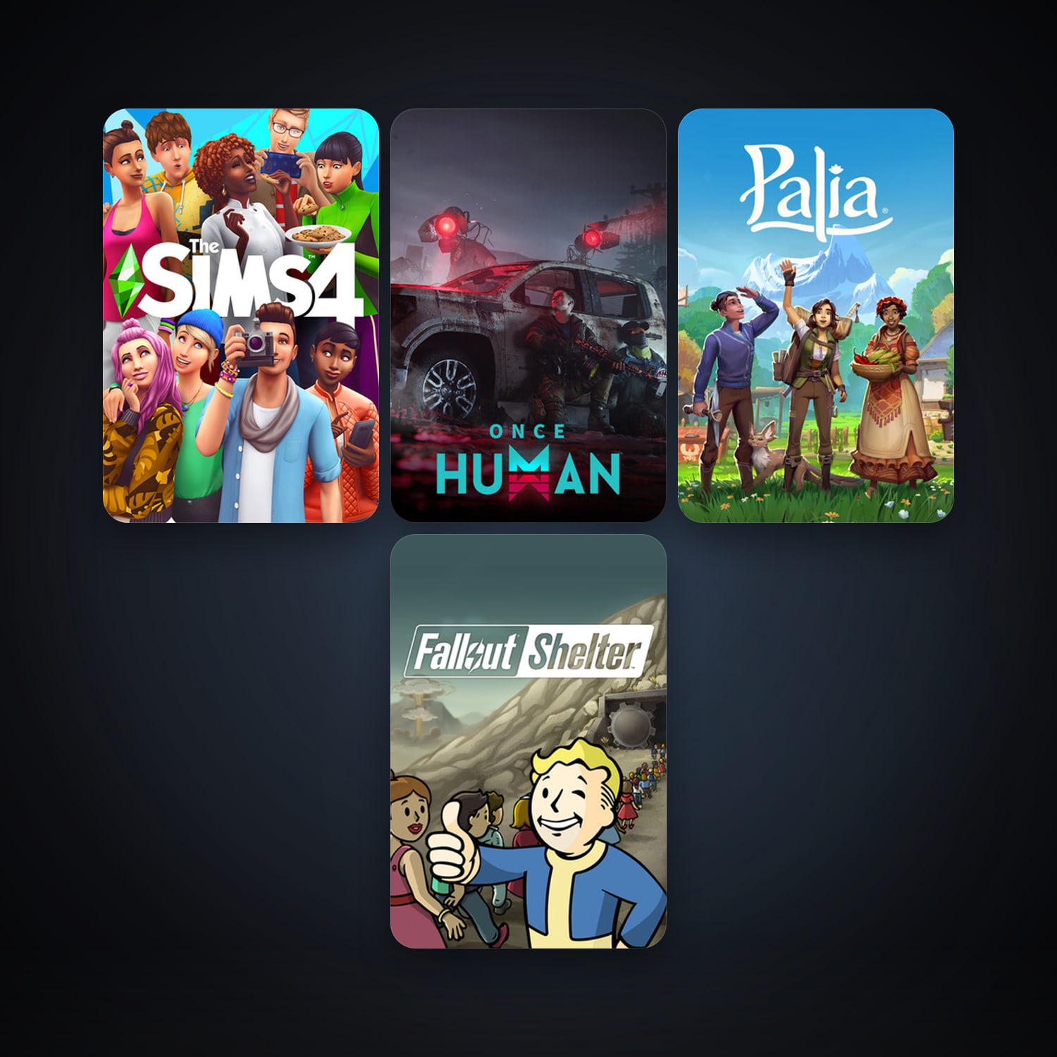 Fallout Shelter + The Sims 4, 22 games, clean — HabibiAccounts