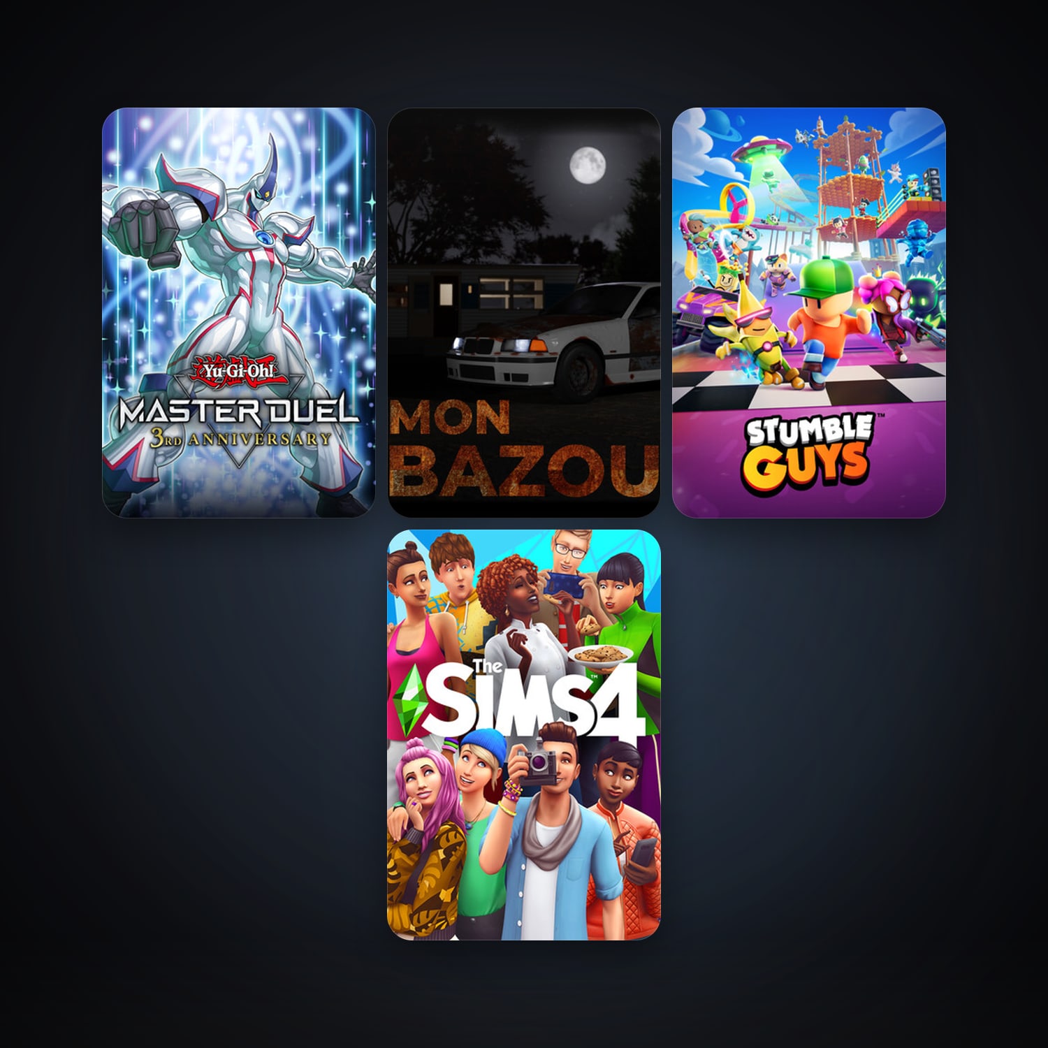 The Sims 4 + Yu-Gi-Oh! Master Duel, 4 games, clean — HabibiAccounts