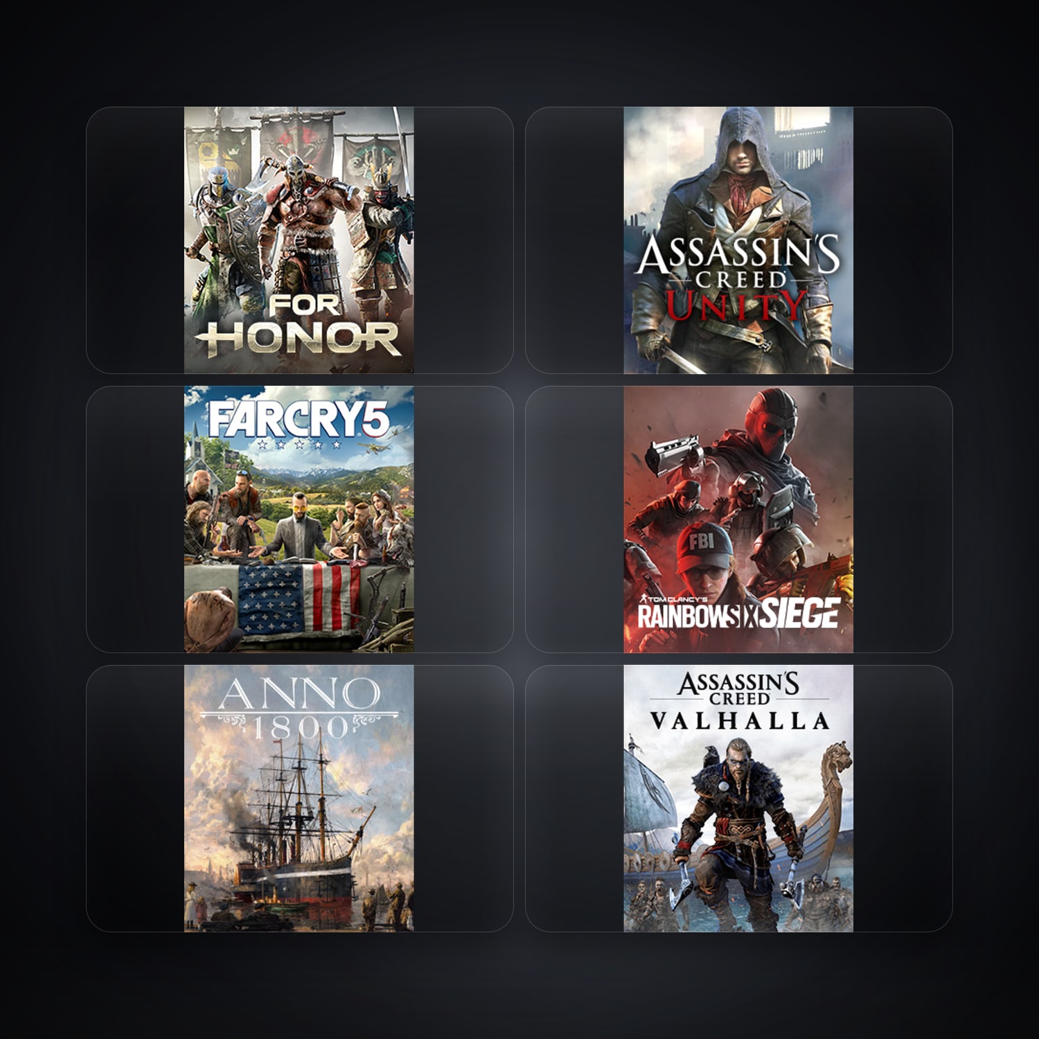 Ubisoft For Honor + Assassin's Creed Unity — US — 6 games — HabibiAccounts