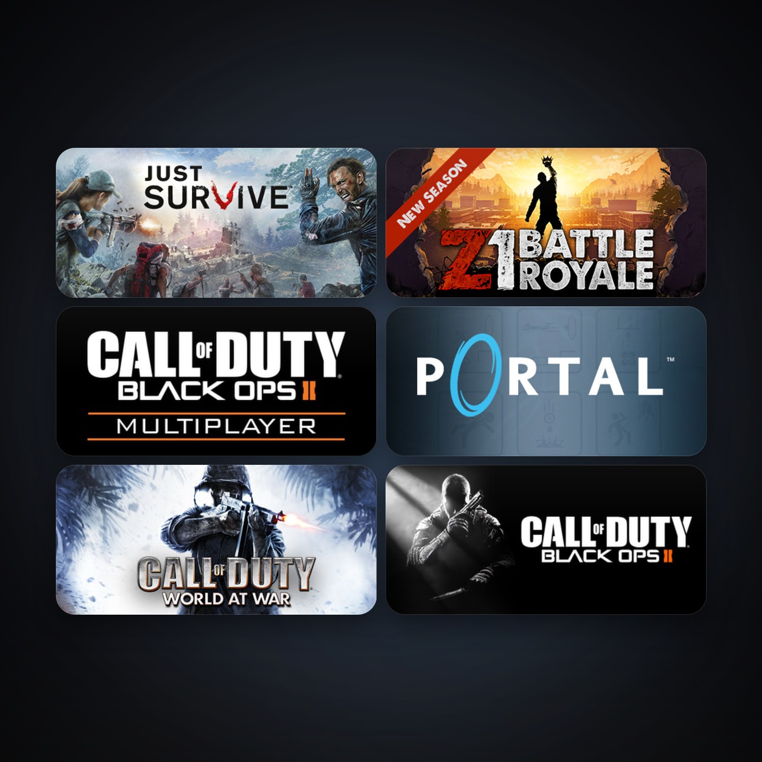 Portal + Call of Duty: World at War, 9 games, clean — HabibiAccounts